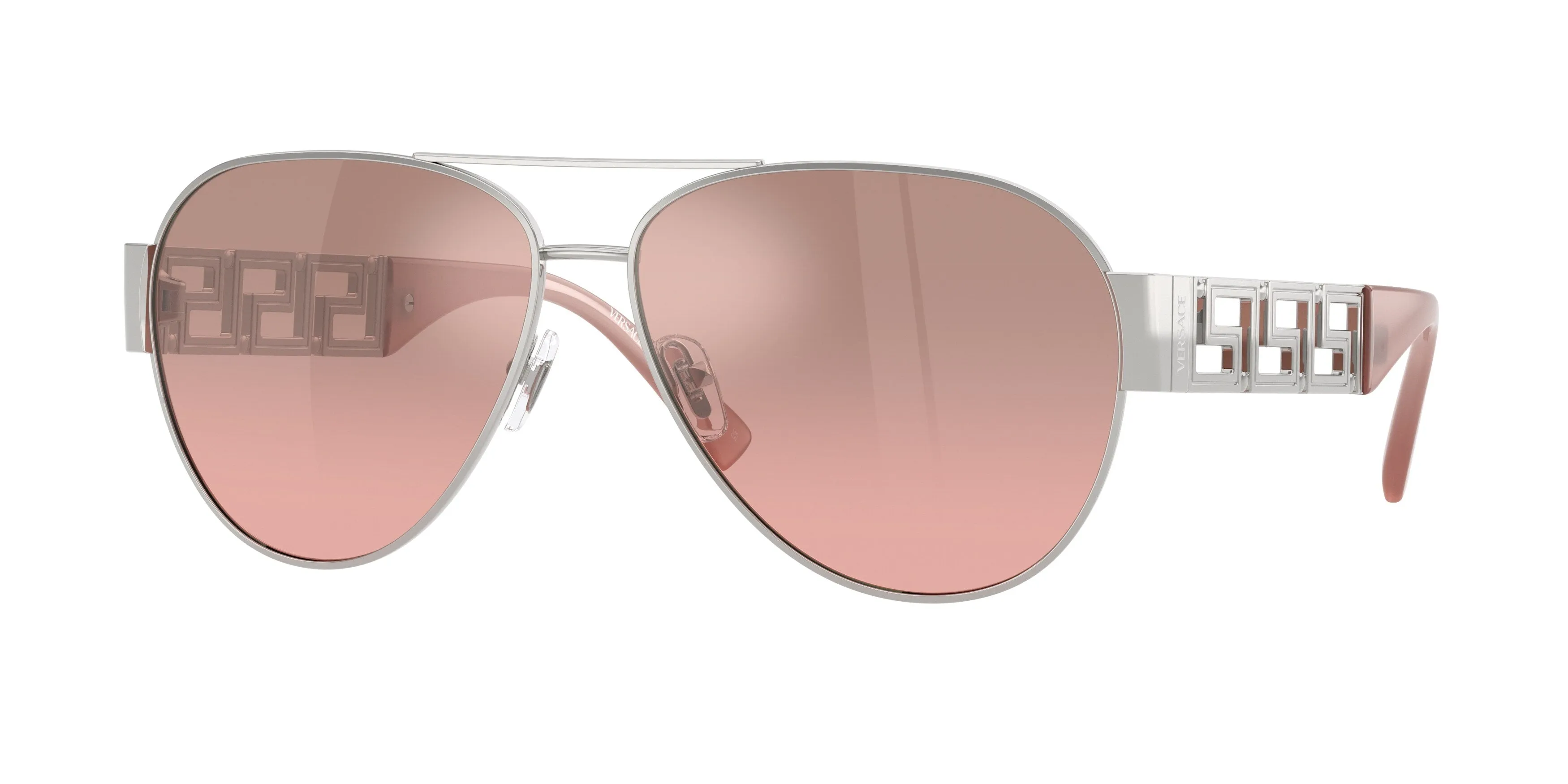 Versace VE2289 10017E Occhiali da sole Metallo Argento Rosa Pilot Normale Sfumato - immagine 1