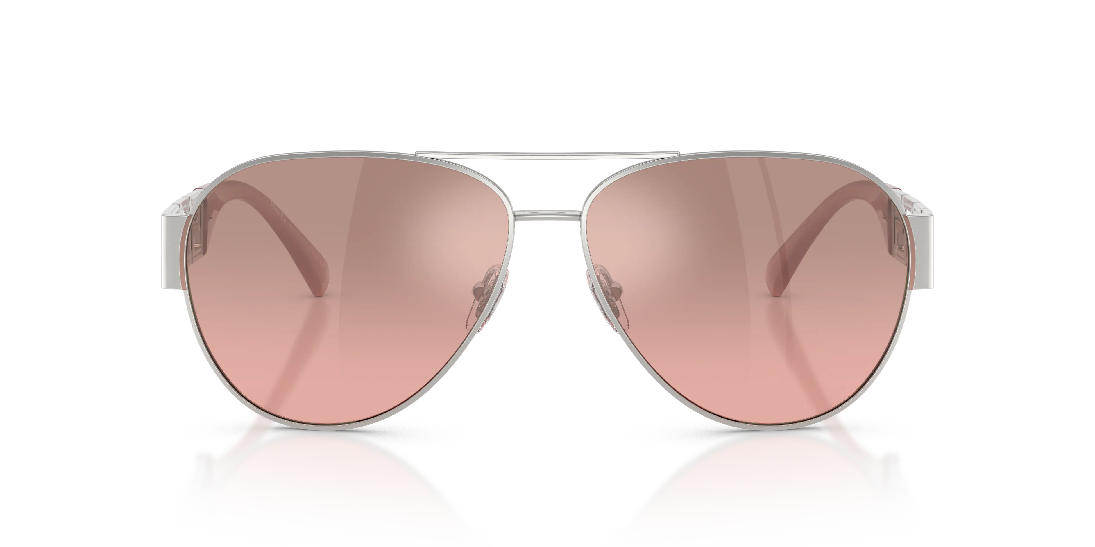 Versace VE2289 10017E Occhiali da sole Metallo Argento Rosa Pilot Normale Sfumato - immagine 3