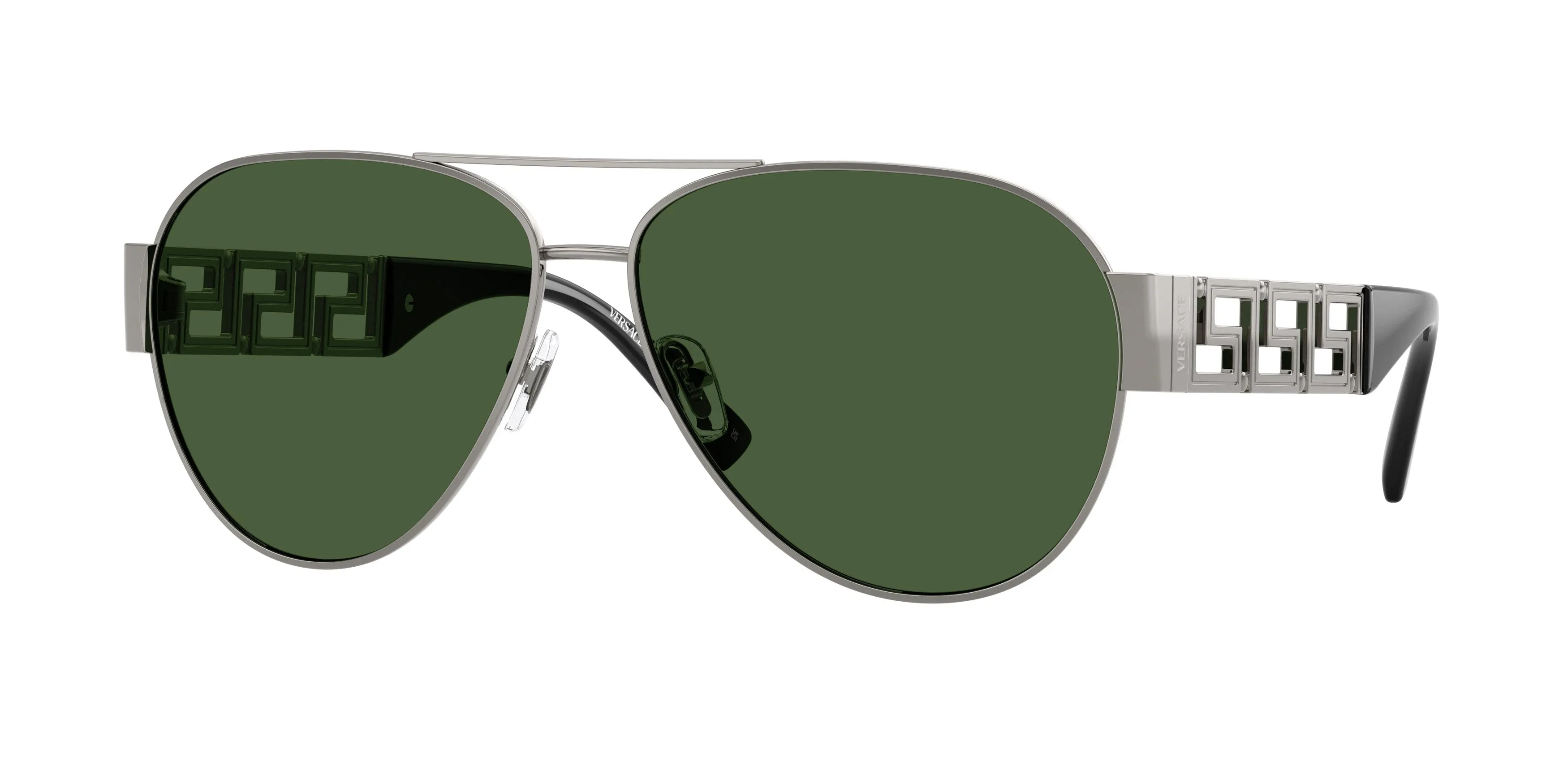 Versace VE2289 100071 Occhiali da sole Metallo Grigio Verde Pilot Normale - immagine 1