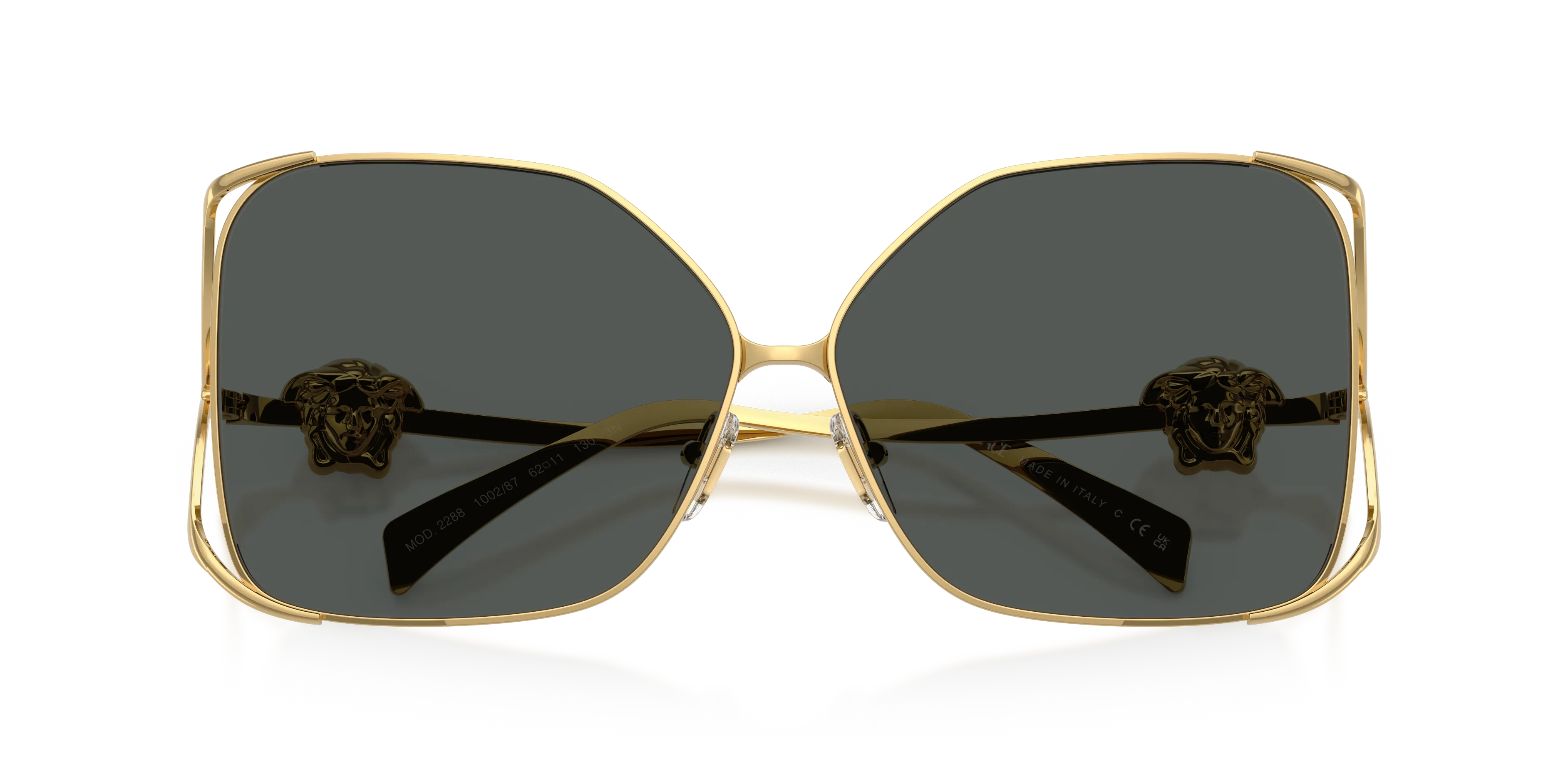 Versace VE2288 100287 Occhiali da sole Acciaio Oro Grigio Squadrata Normale - immagine 2