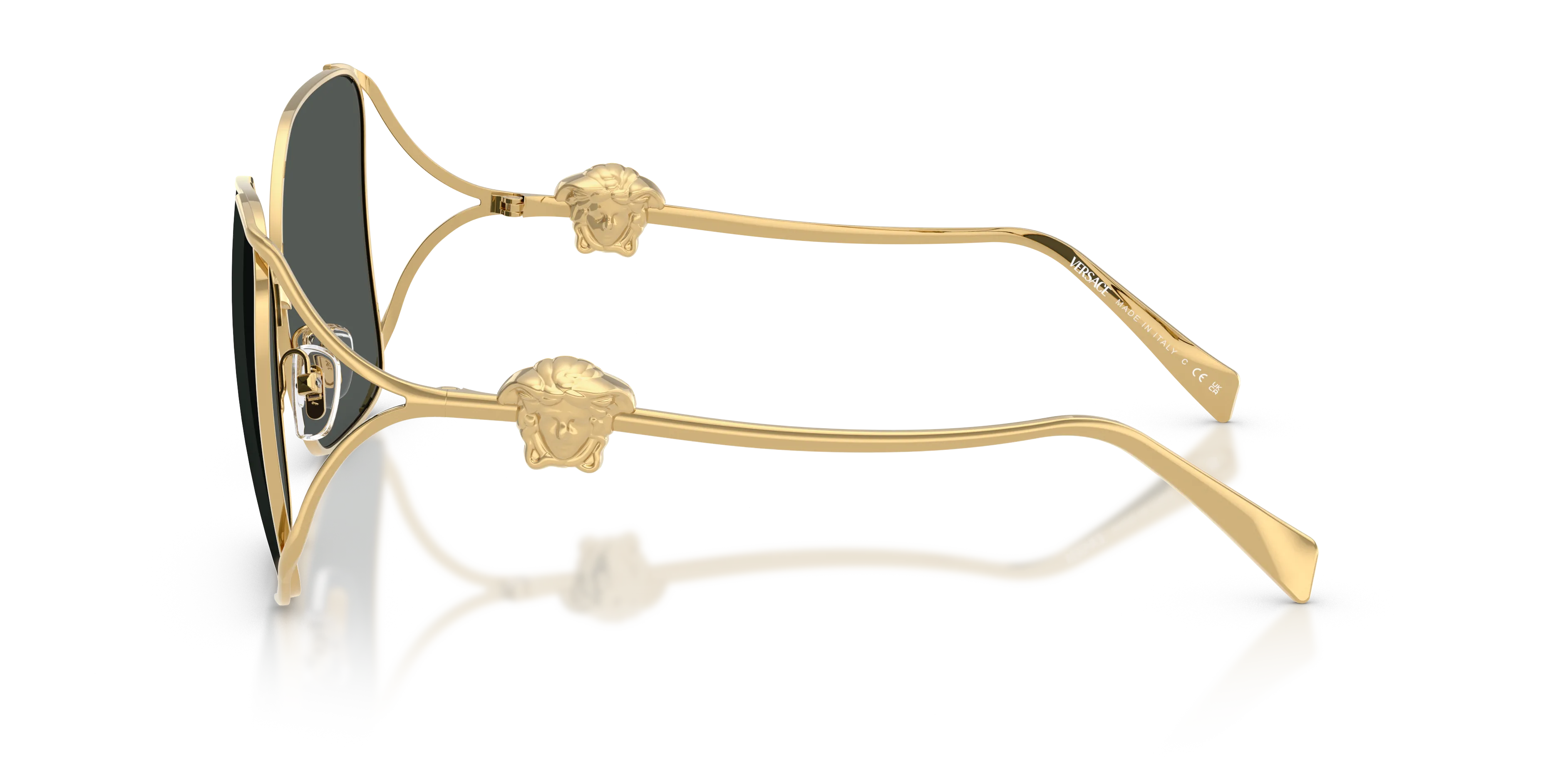 Versace VE2288 100287 Occhiali da sole Acciaio Oro Grigio Squadrata Normale - immagine 4