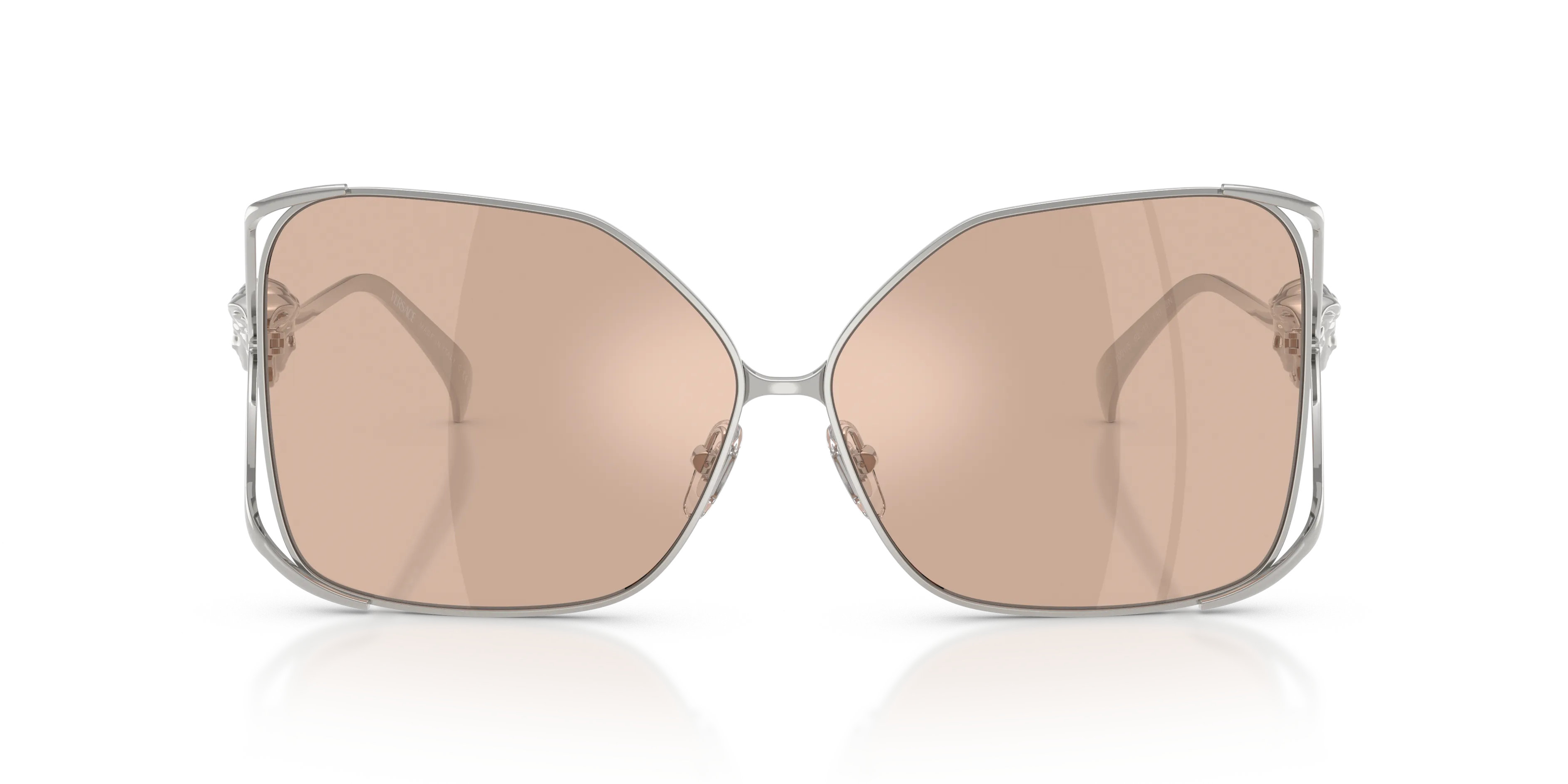 Versace VE2288 1001/5 Occhiali da sole Acciaio Argento Rosa Squadrata Normale - immagine 3