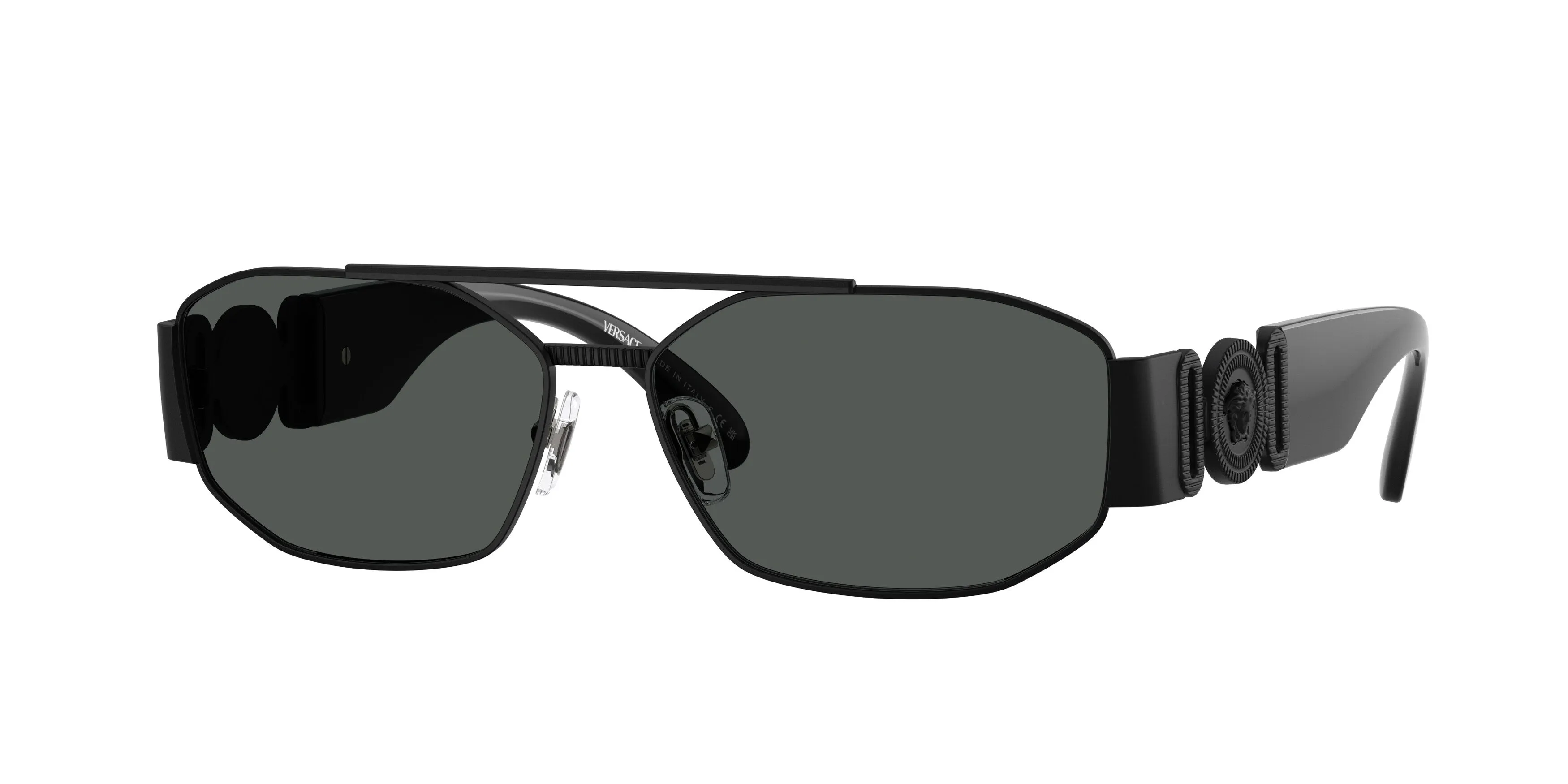 Versace VE2287 126187 Occhiali da sole Metallo Nero Grigio Geometrica Normale - immagine 1