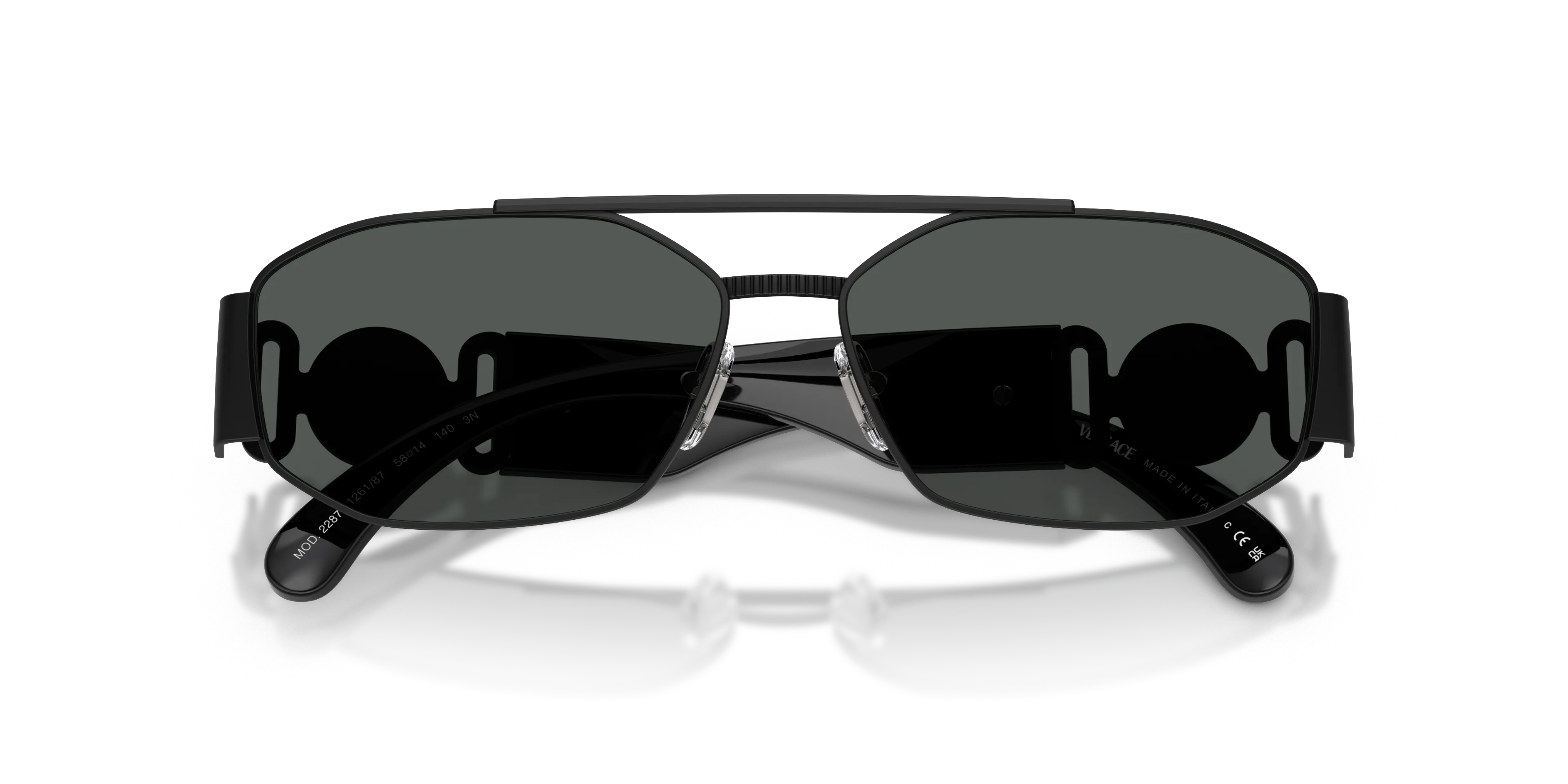 Versace VE2287 126187 Occhiali da sole Metallo Nero Grigio Geometrica Normale - immagine 2
