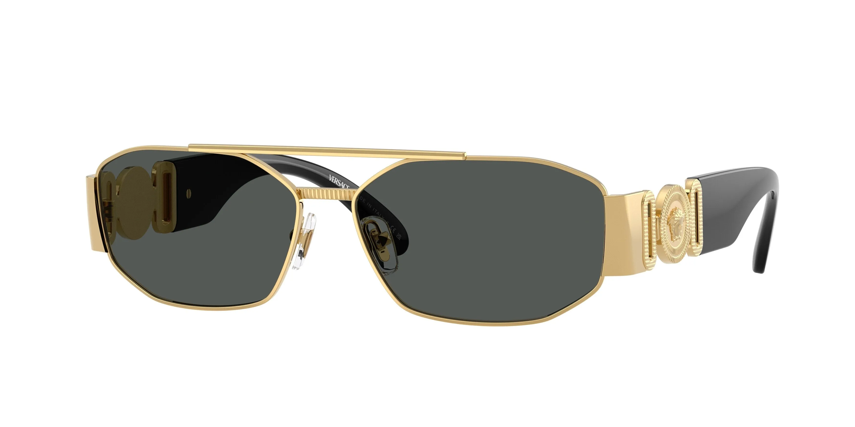 Versace VE2287 100287 Occhiali da sole Metallo Oro Grigio Geometrica Normale - immagine 1