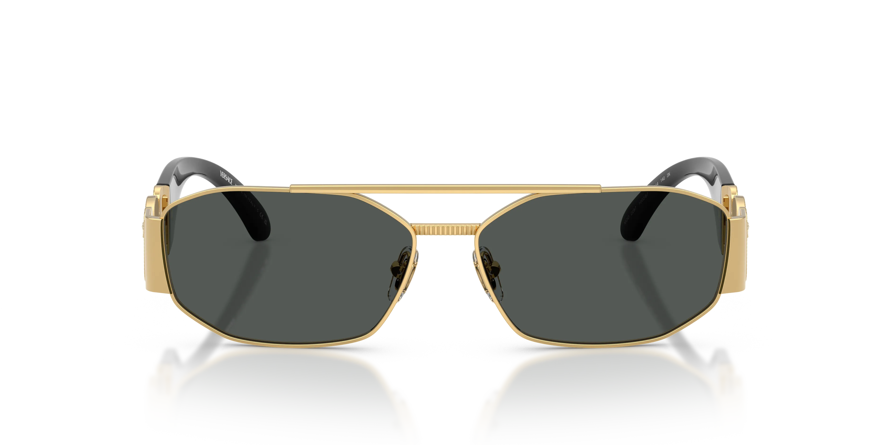 Versace VE2287 100287 Occhiali da sole Metallo Oro Grigio Geometrica Normale - immagine 3