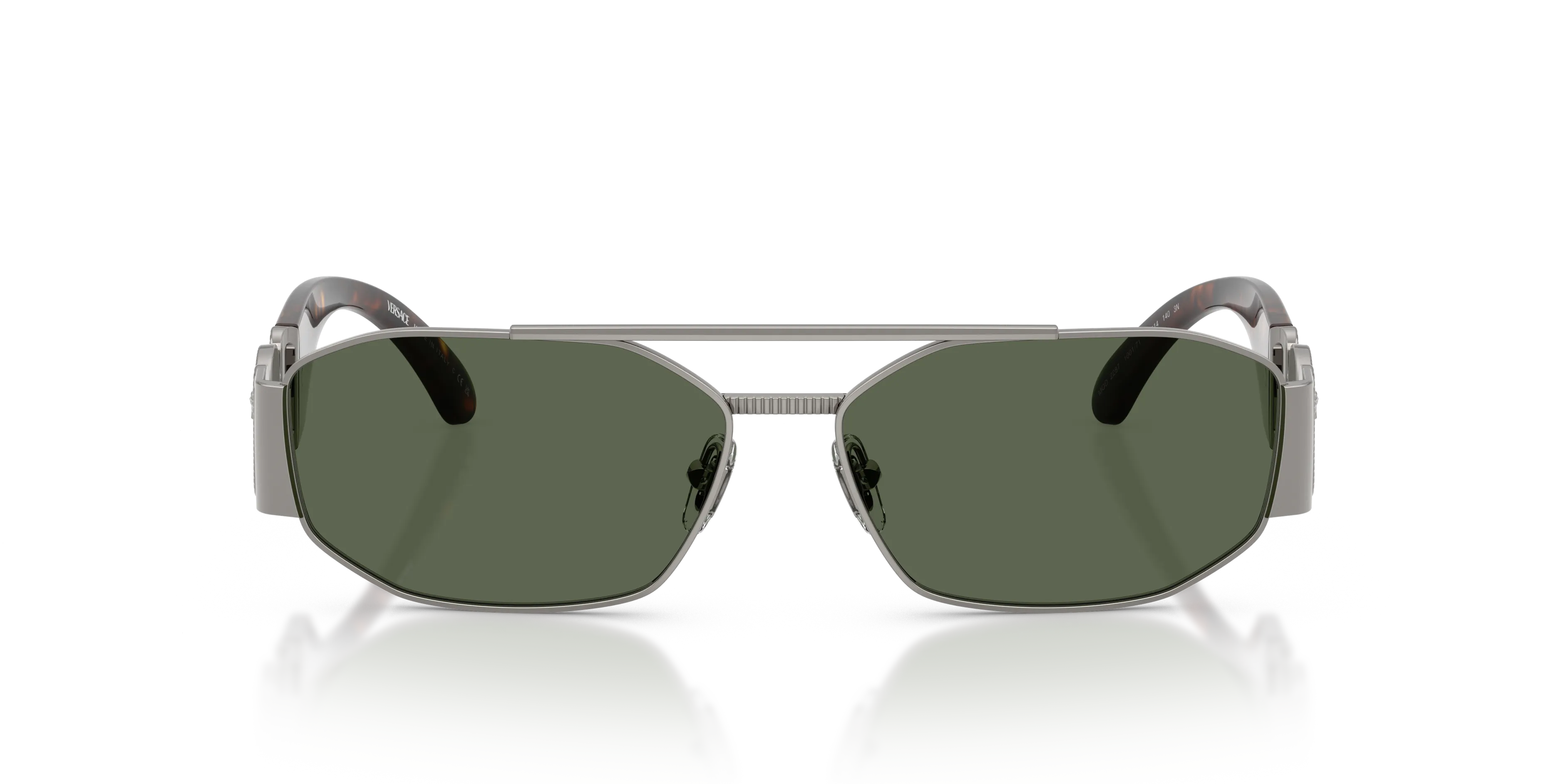 Versace VE2287 100171 Occhiali da sole Metallo Grigio Verde Geometrica Normale - immagine 3