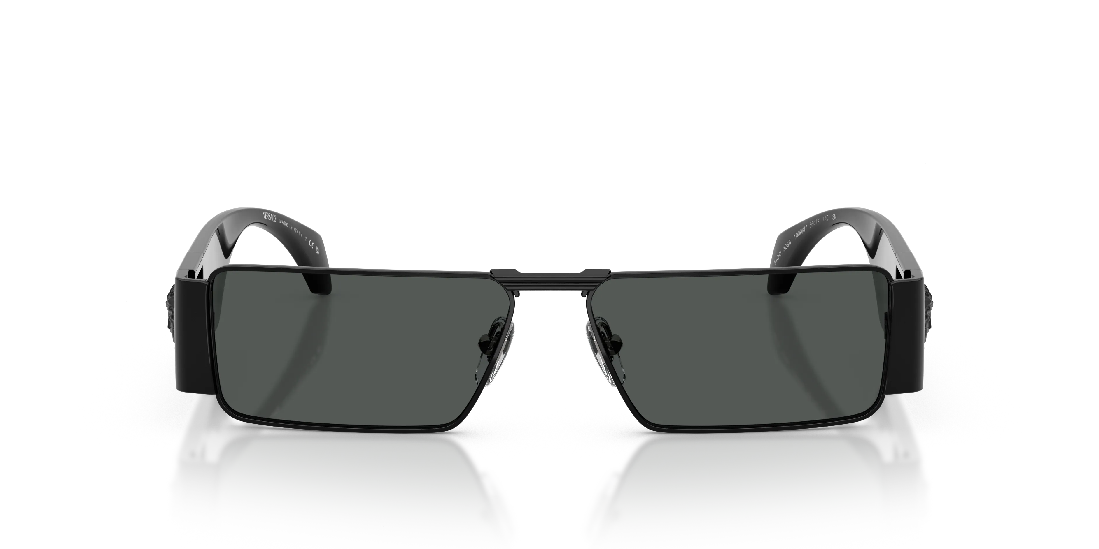Versace VE2286 100987 Occhiali da sole Metallo Nero Grigio Squadrata Normale - immagine 3
