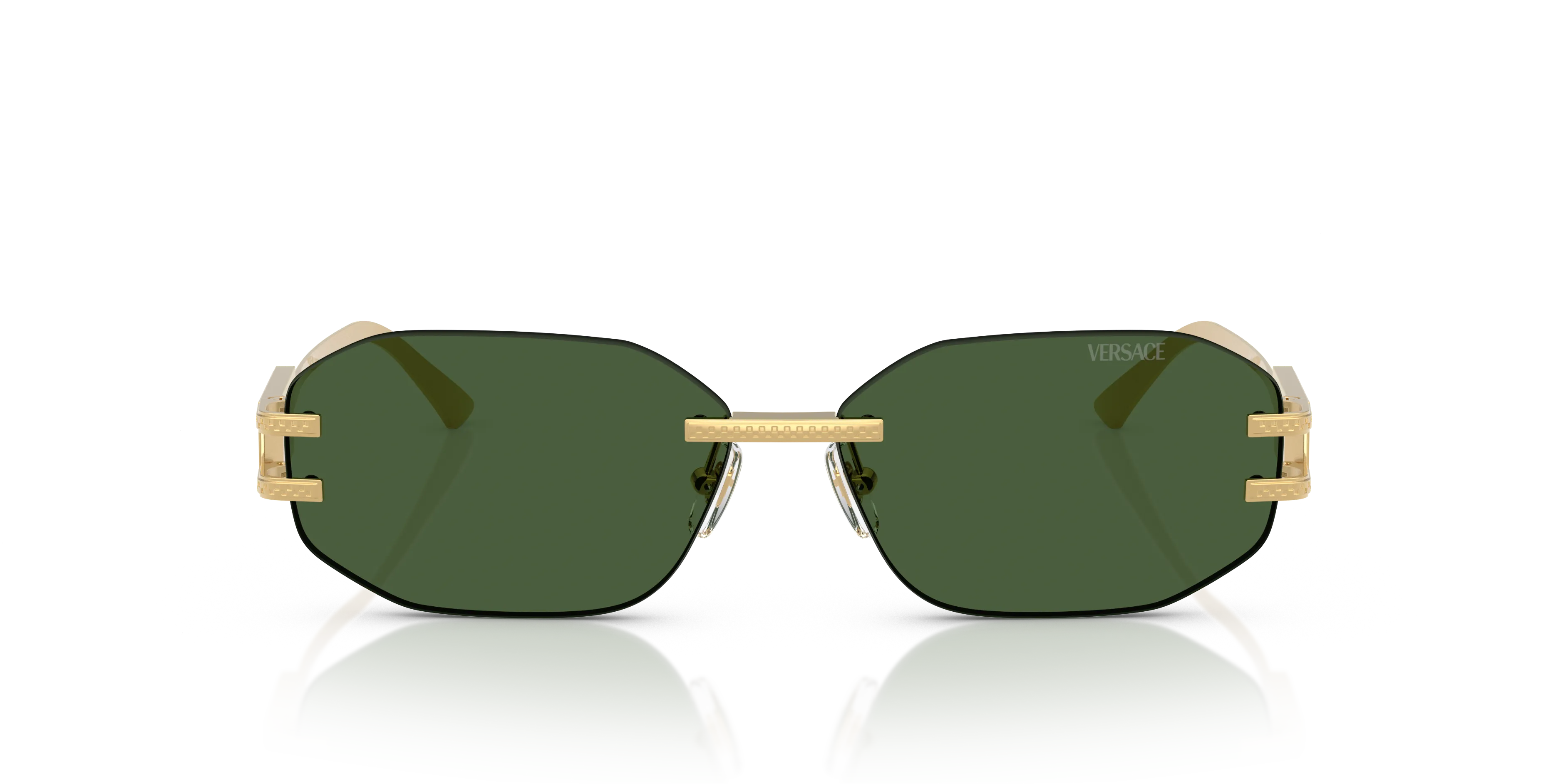 Versace VE2274 100271 Occhiali da sole Metallo Oro Verde Geometrica Normale - immagine 3