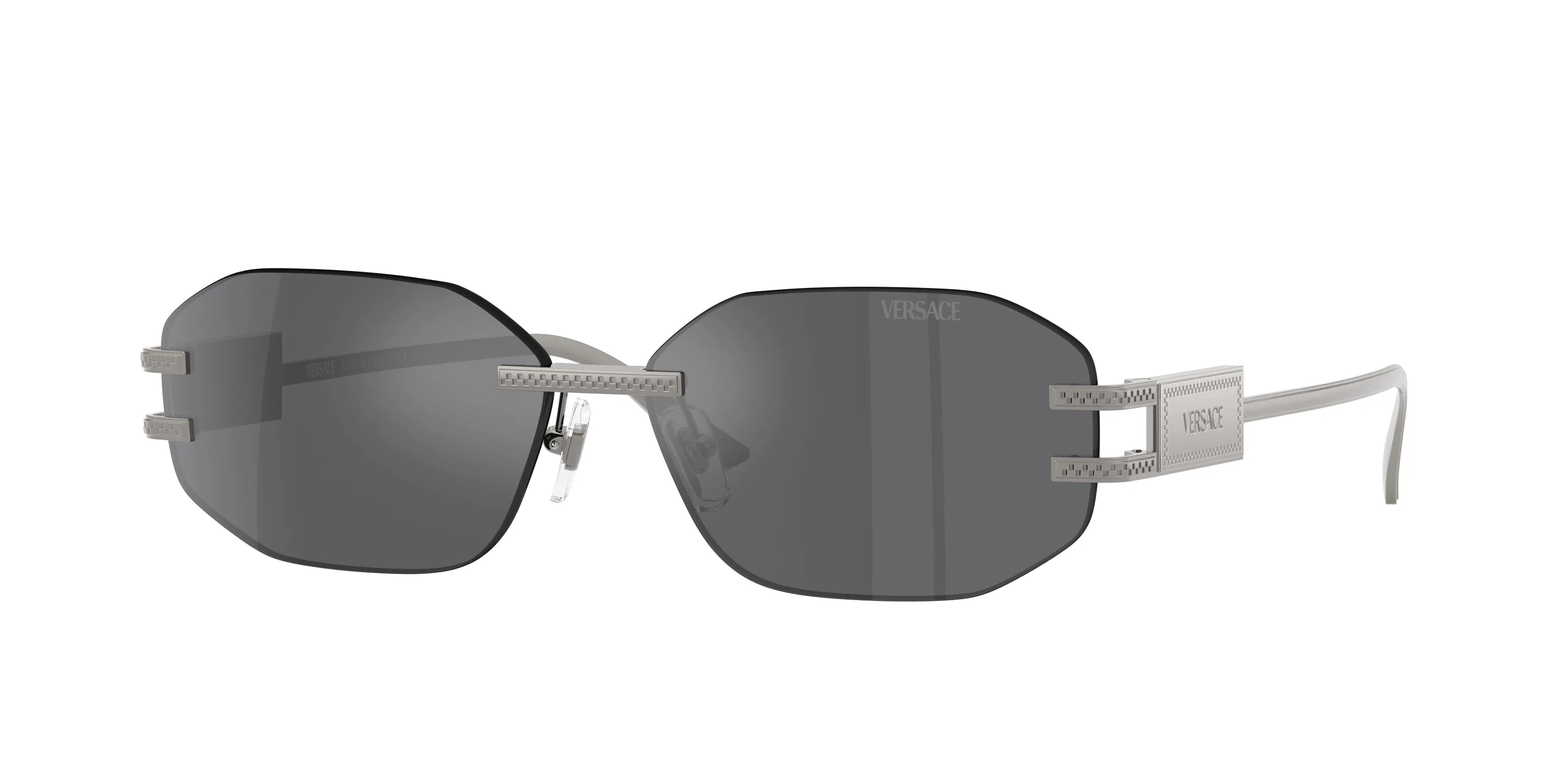 Versace VE2274 10016G Occhiali da sole Metallo Grigio Grigio Geometrica Specchiate - immagine 1
