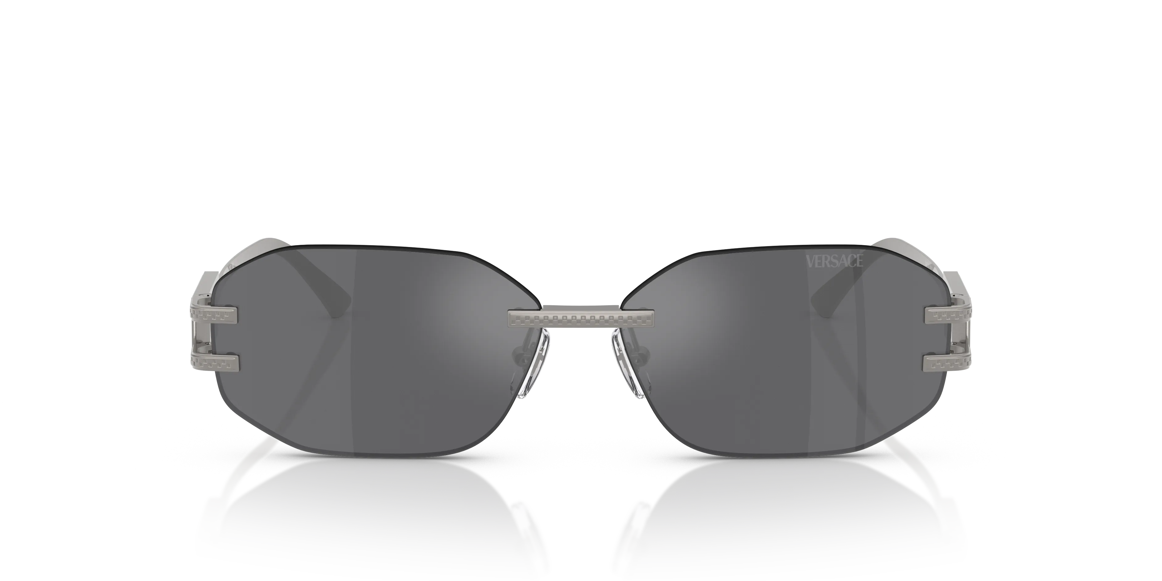 Versace VE2274 10016G Occhiali da sole Metallo Grigio Grigio Geometrica Specchiate - immagine 3