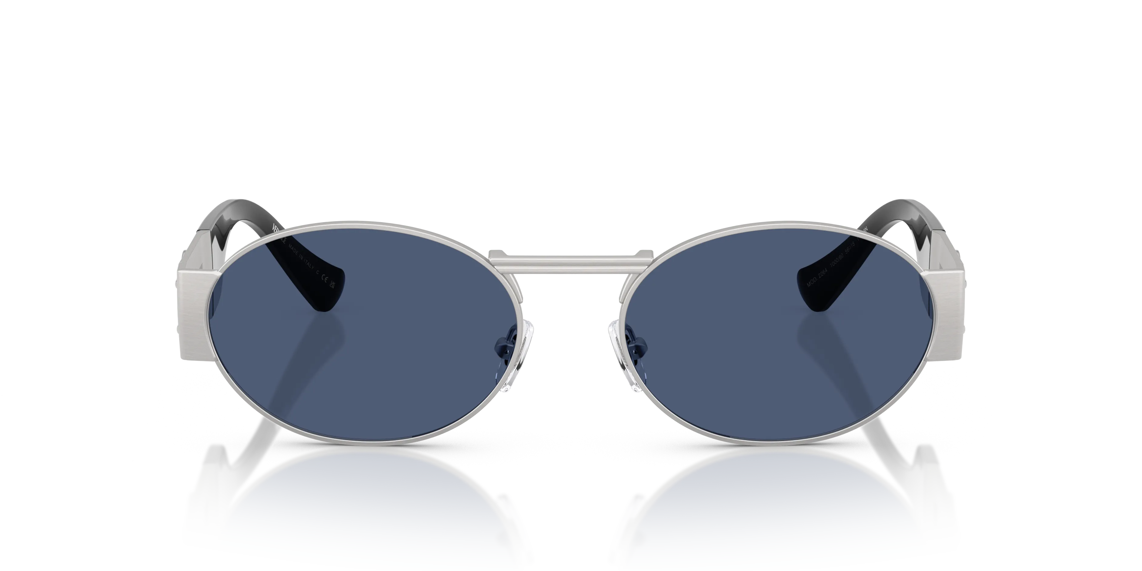 Versace VE2264 100080 Occhiali da sole Acciaio Argento Blu Rotonda Normale - immagine 3