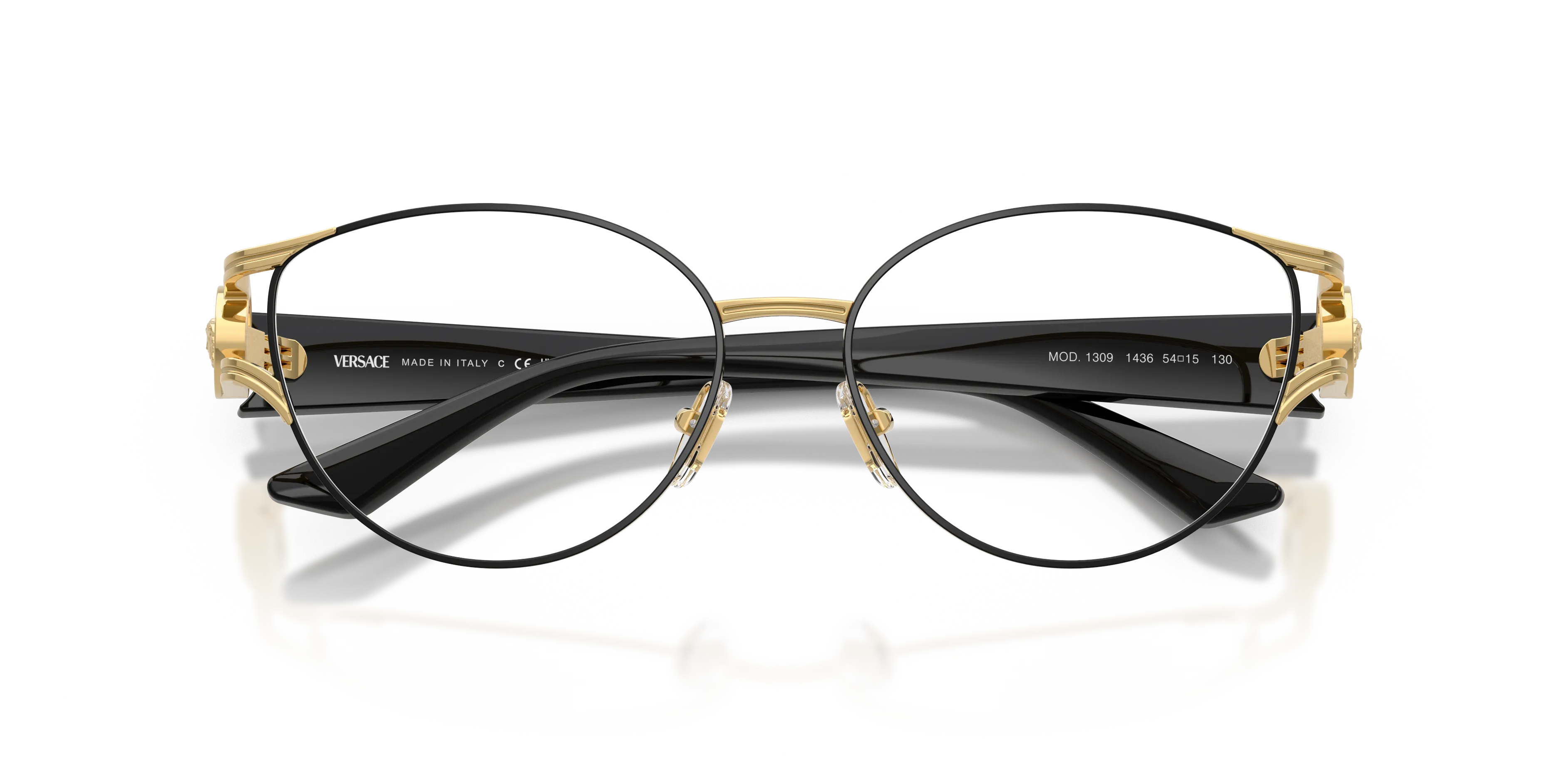 Versace VE1309 1436 Montature da vista Metallo Nero Cat Eye Normale - immagine 2