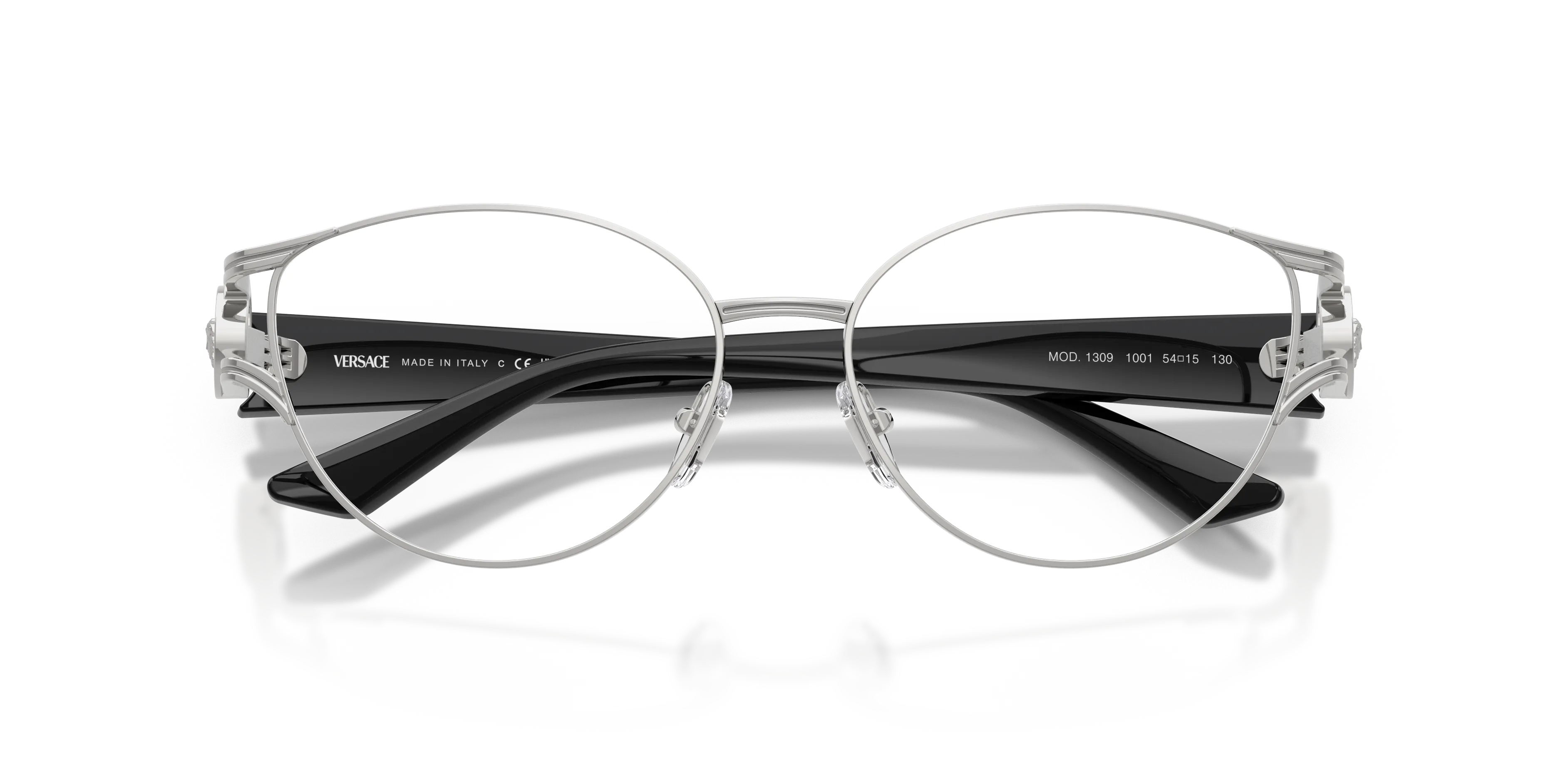 Versace VE1309 1001 Montature da vista Metallo Argento Cat Eye Normale - immagine 2