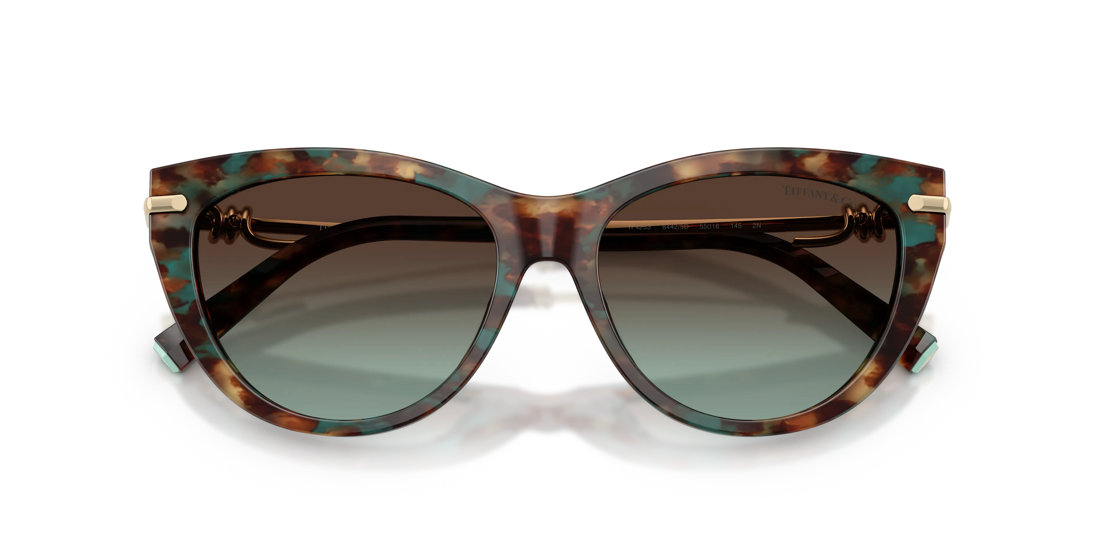 Tiffany TF4253 84425D Occhiali da sole Acetato Tartaruga Cat Eye Normale Sfumato - immagine 2