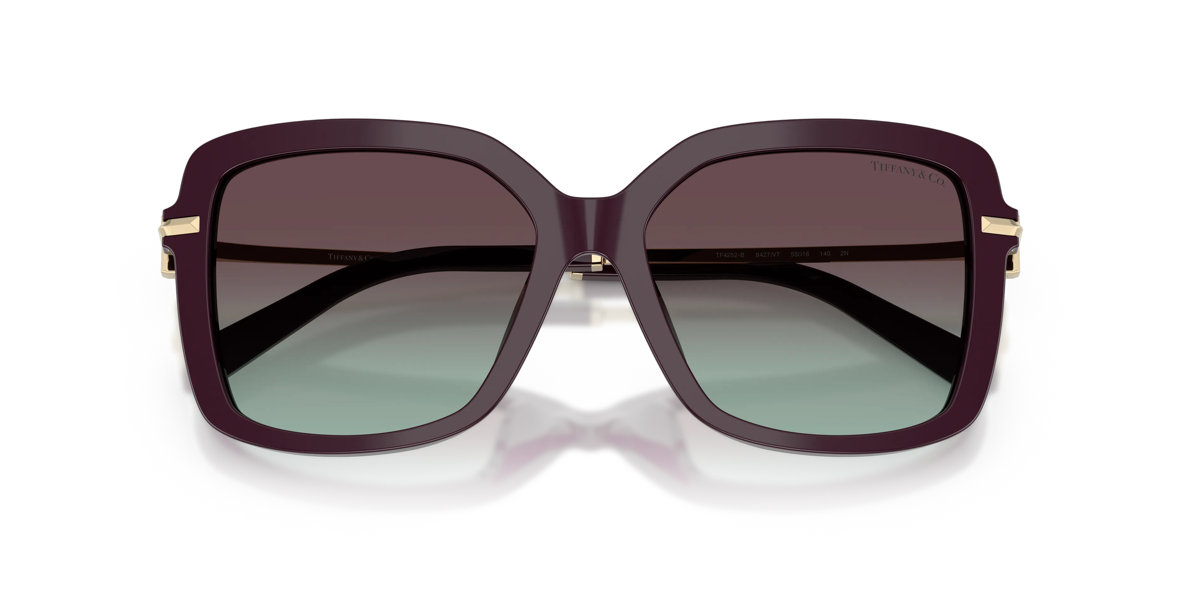 Tiffany TF4252B 8427V7 Occhiali da sole Acetato Nero Squadrata Normale Sfumato - immagine 2