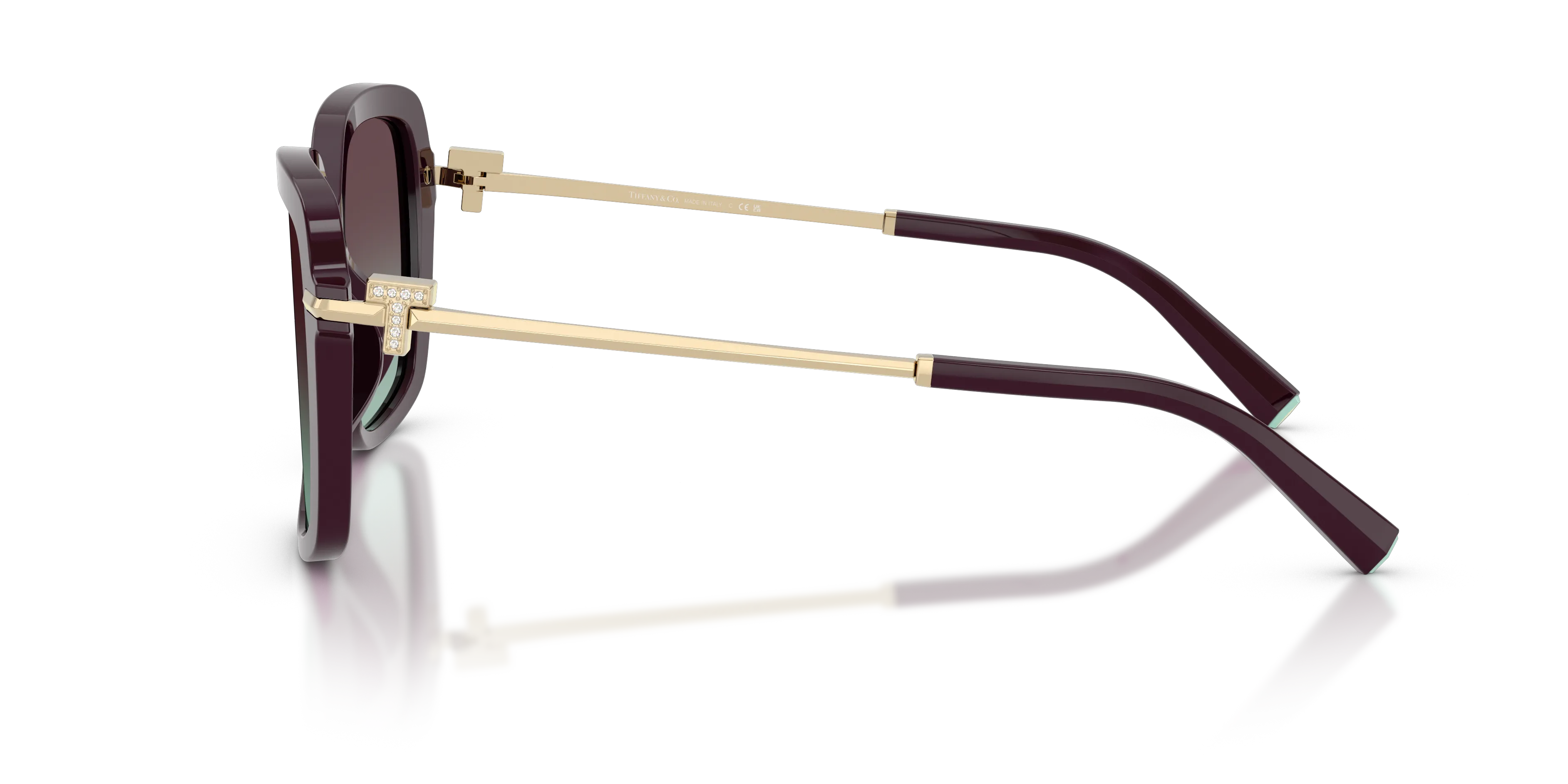 Tiffany TF4252B 8427V7 Occhiali da sole Acetato Nero Squadrata Normale Sfumato - immagine 4