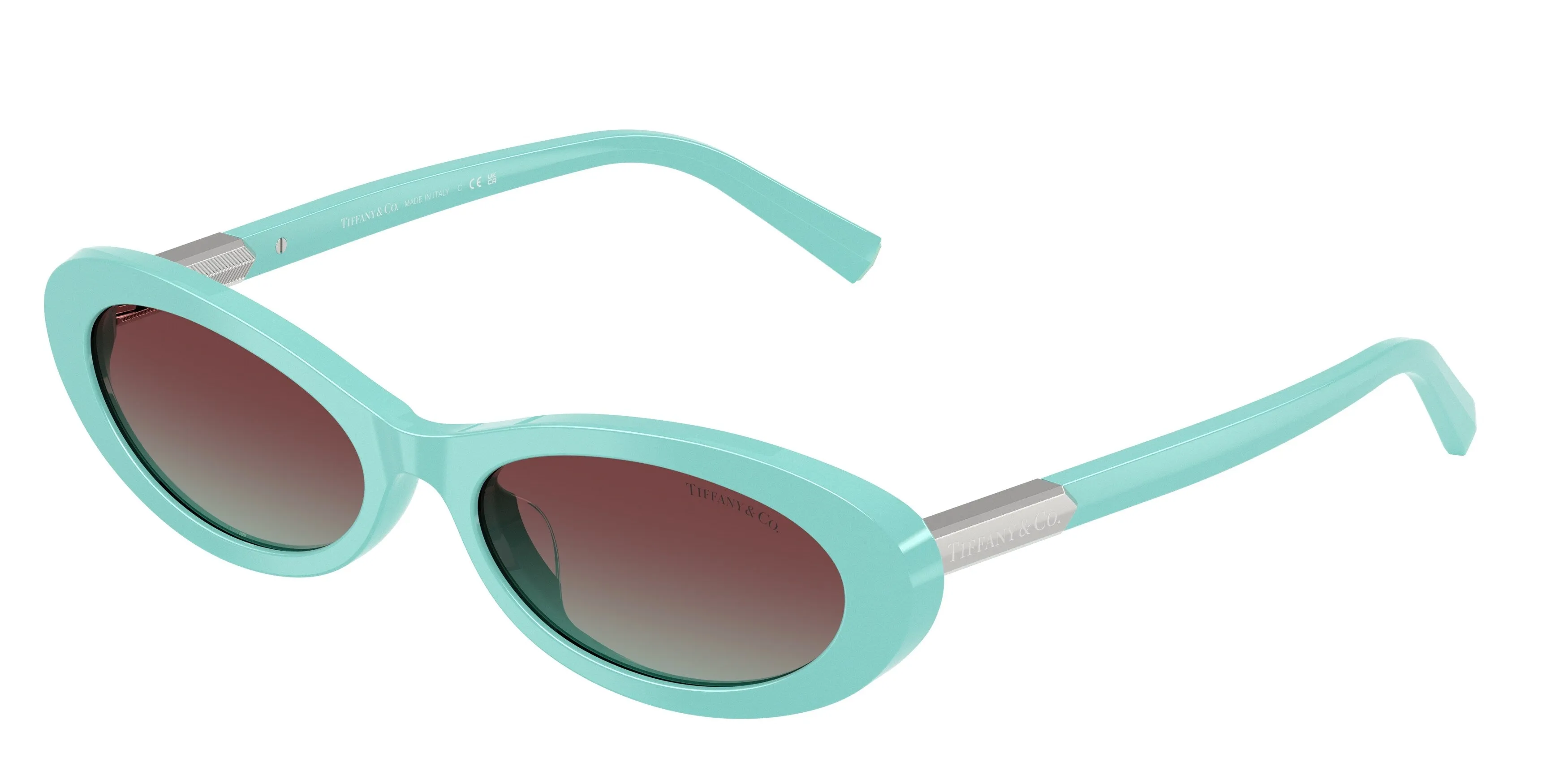 Tiffany TF4250 8388V5 Occhiali da sole Acetato Blu Rotonda Normale Sfumato - immagine 1