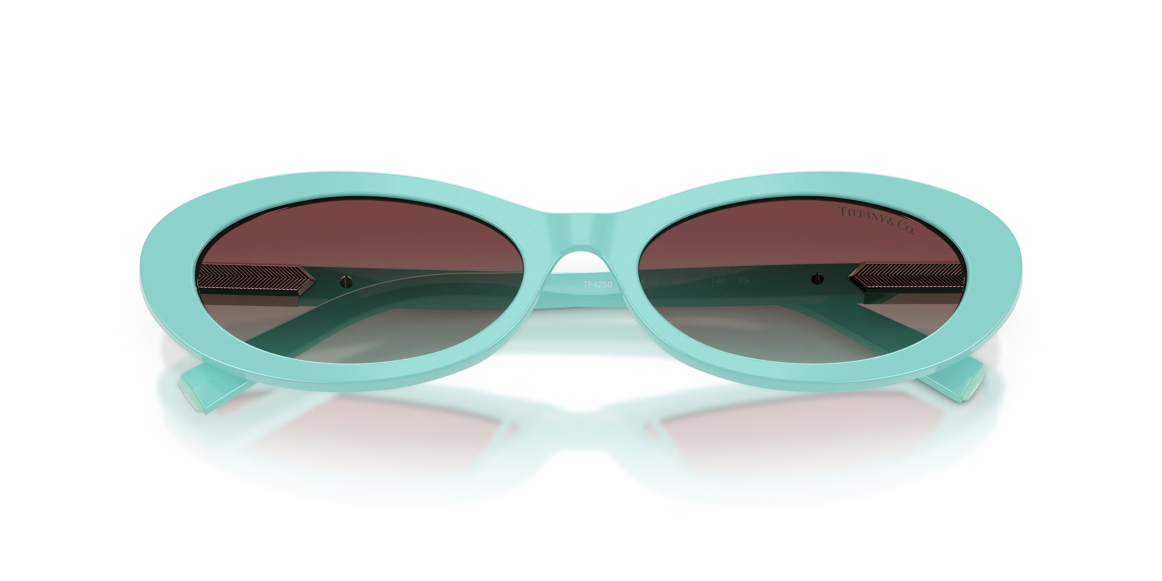 Tiffany TF4250 8388V5 Occhiali da sole Acetato Blu Rotonda Normale Sfumato - immagine 2