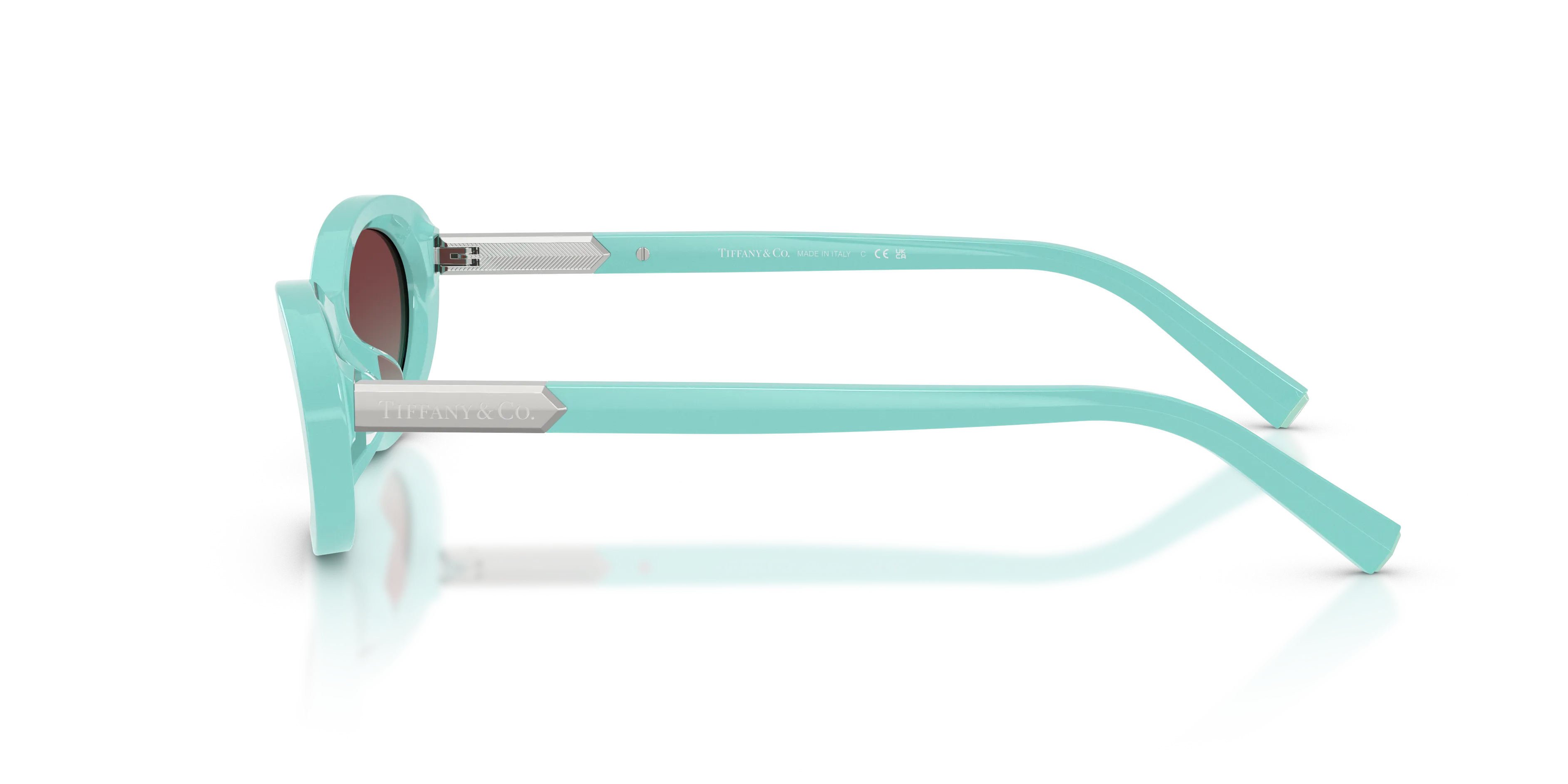 Tiffany TF4250 8388V5 Occhiali da sole Acetato Blu Rotonda Normale Sfumato - immagine 4