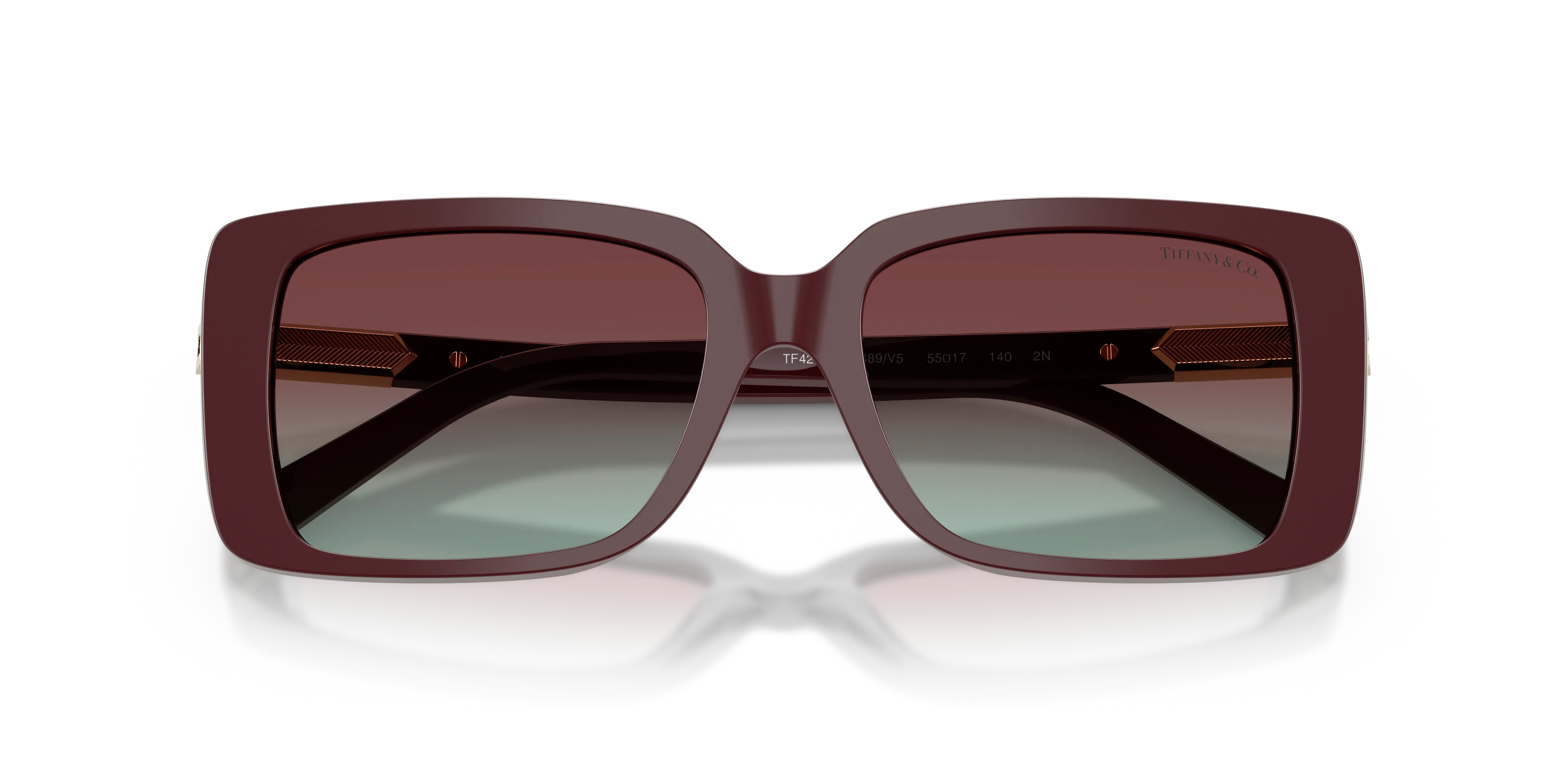 Tiffany TF4249 8389V5 Occhiali da sole Acetato Viola Squadrata Normale Sfumato - immagine 2