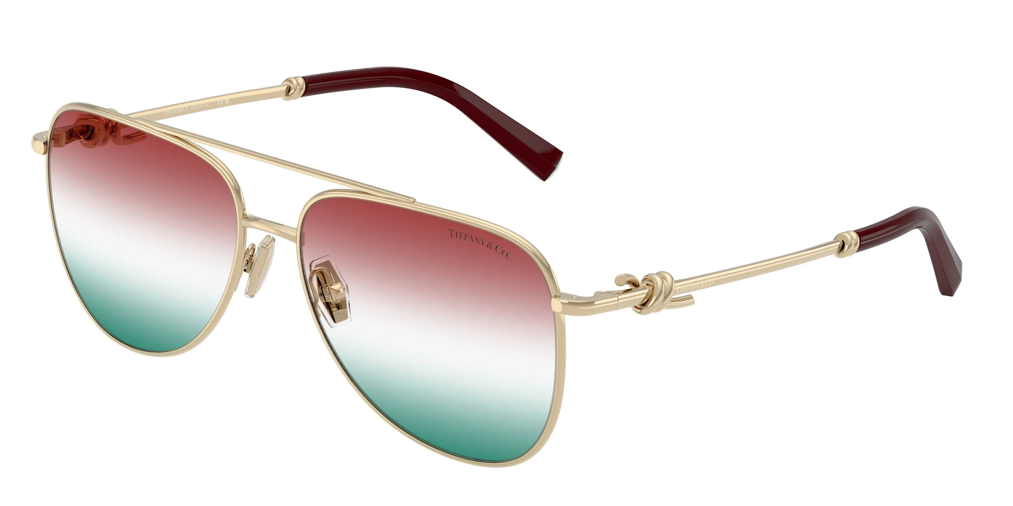 Tiffany TF3116 6230EL Occhiali da sole Metallo Oro Pilot Normale Sfumato - immagine 1