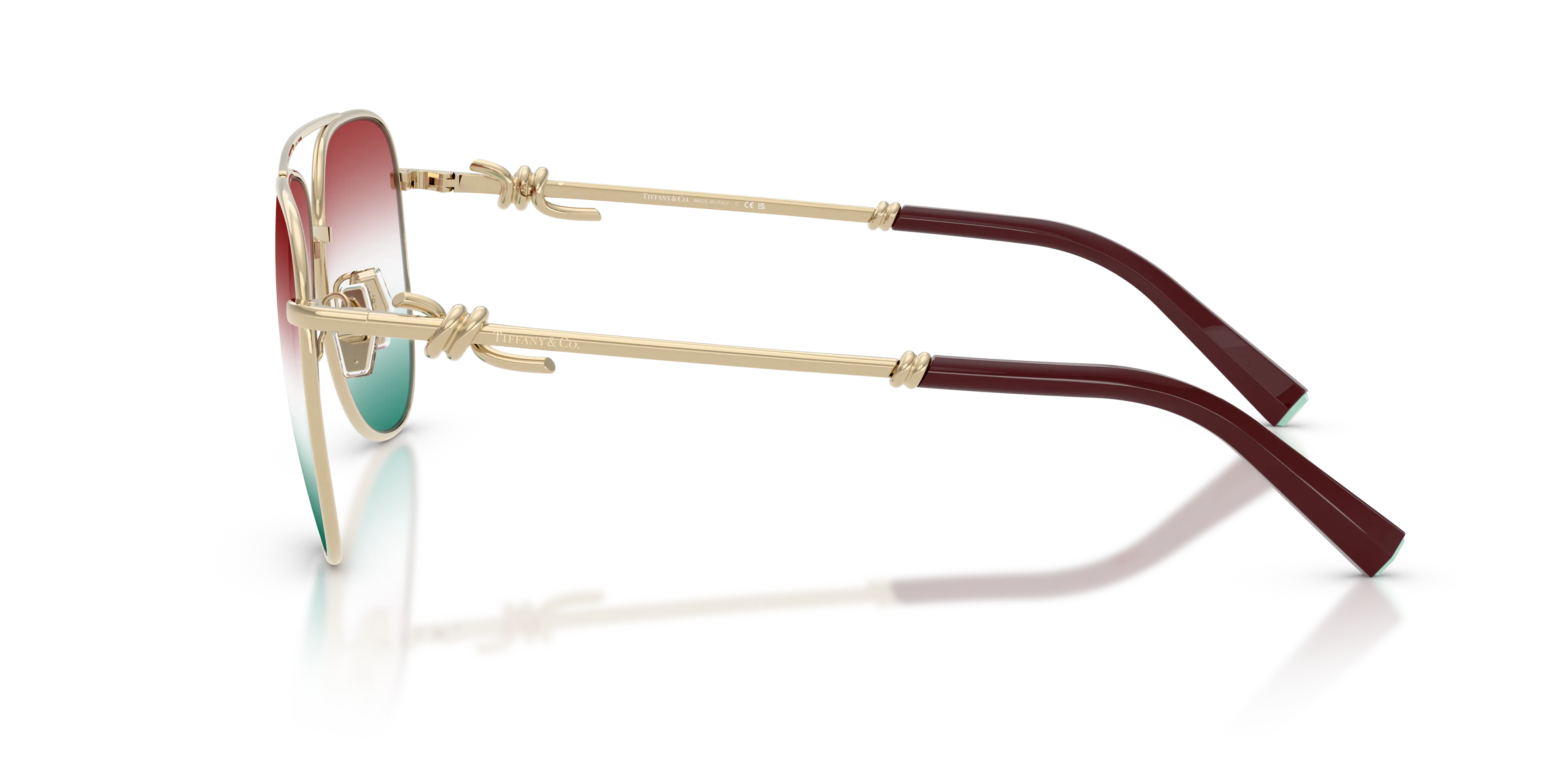 Tiffany TF3116 6230EL Occhiali da sole Metallo Oro Pilot Normale Sfumato - immagine 4