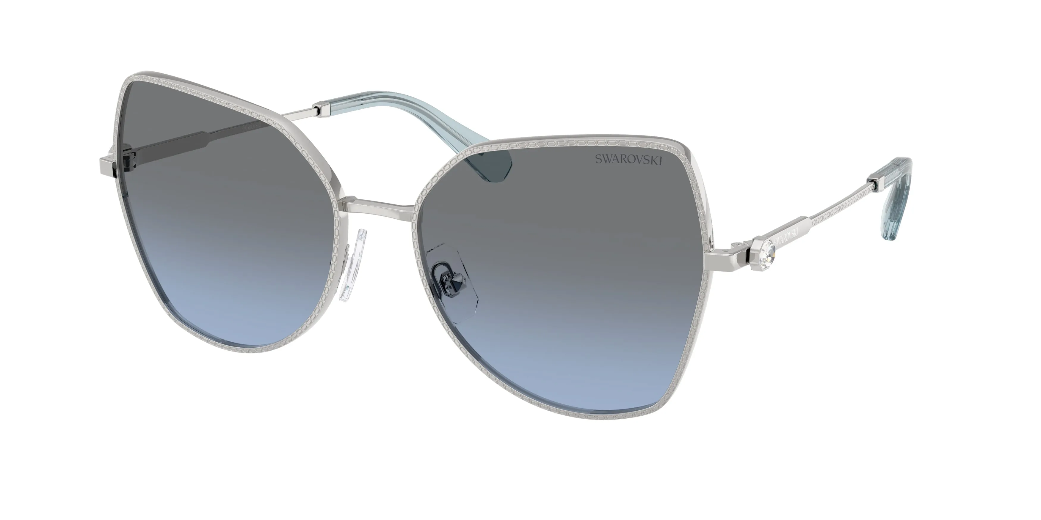 Swarovski SK7037 40018F Occhiali da sole Metallo Argento Farfalla Normale Sfumato - immagine 1