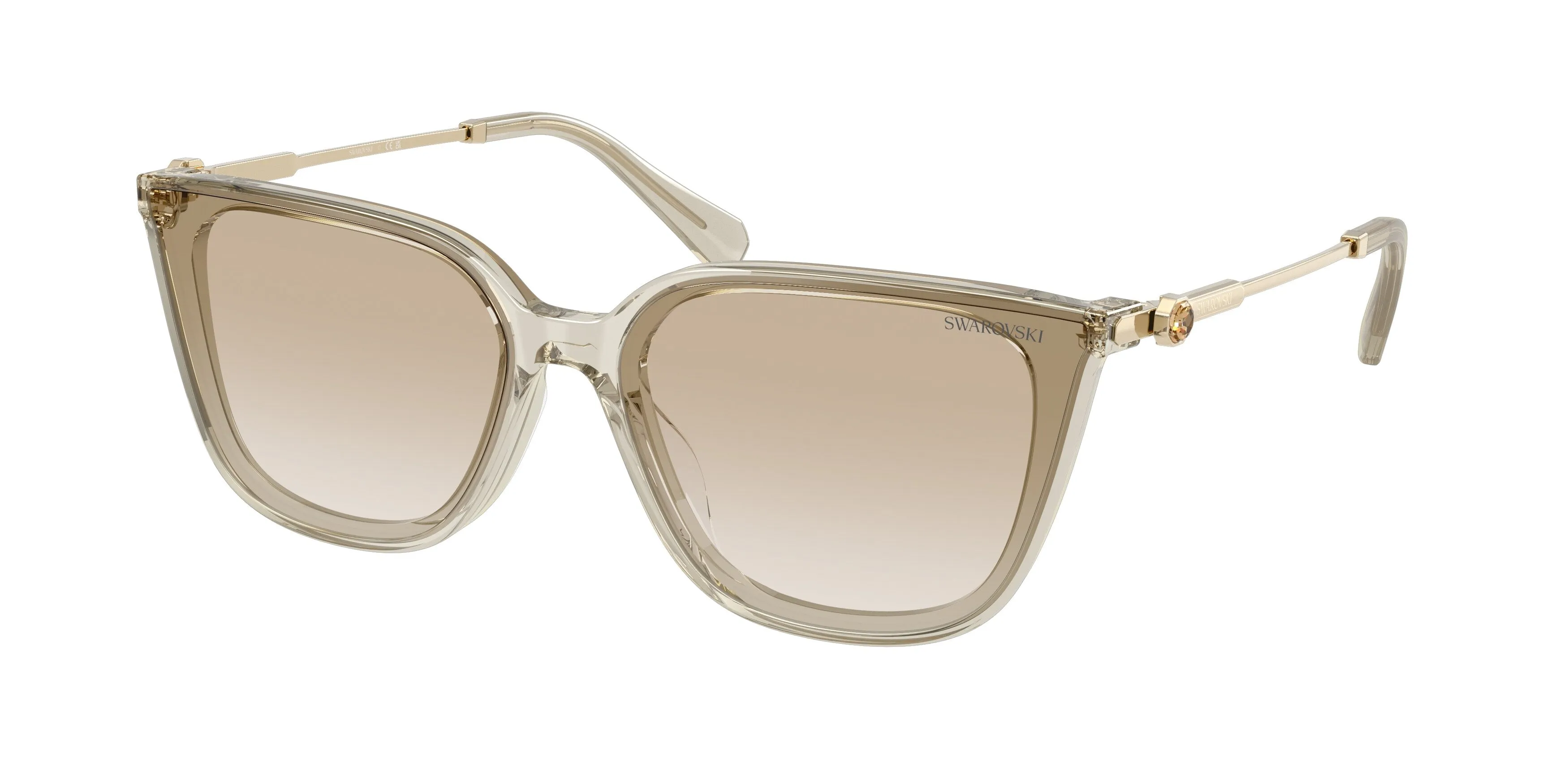 Swarovski SK6054D 300311 Occhiali da sole Acetato Marrone Squadrata Normale Sfumato - immagine 1