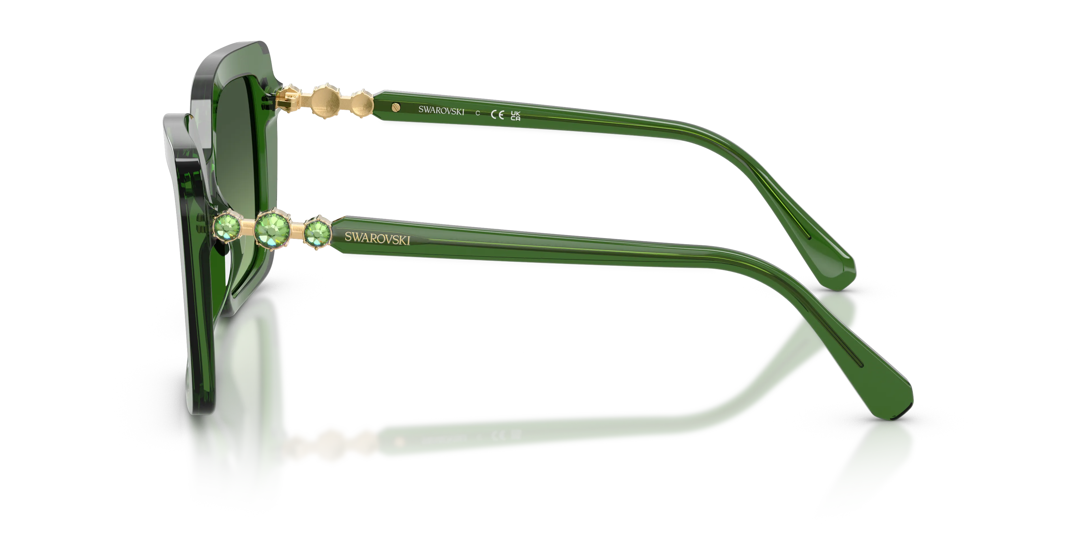 Swarovski SK6049 10812A Occhiali da sole Acetato Verde Farfalla Normale Sfumato - immagine 4