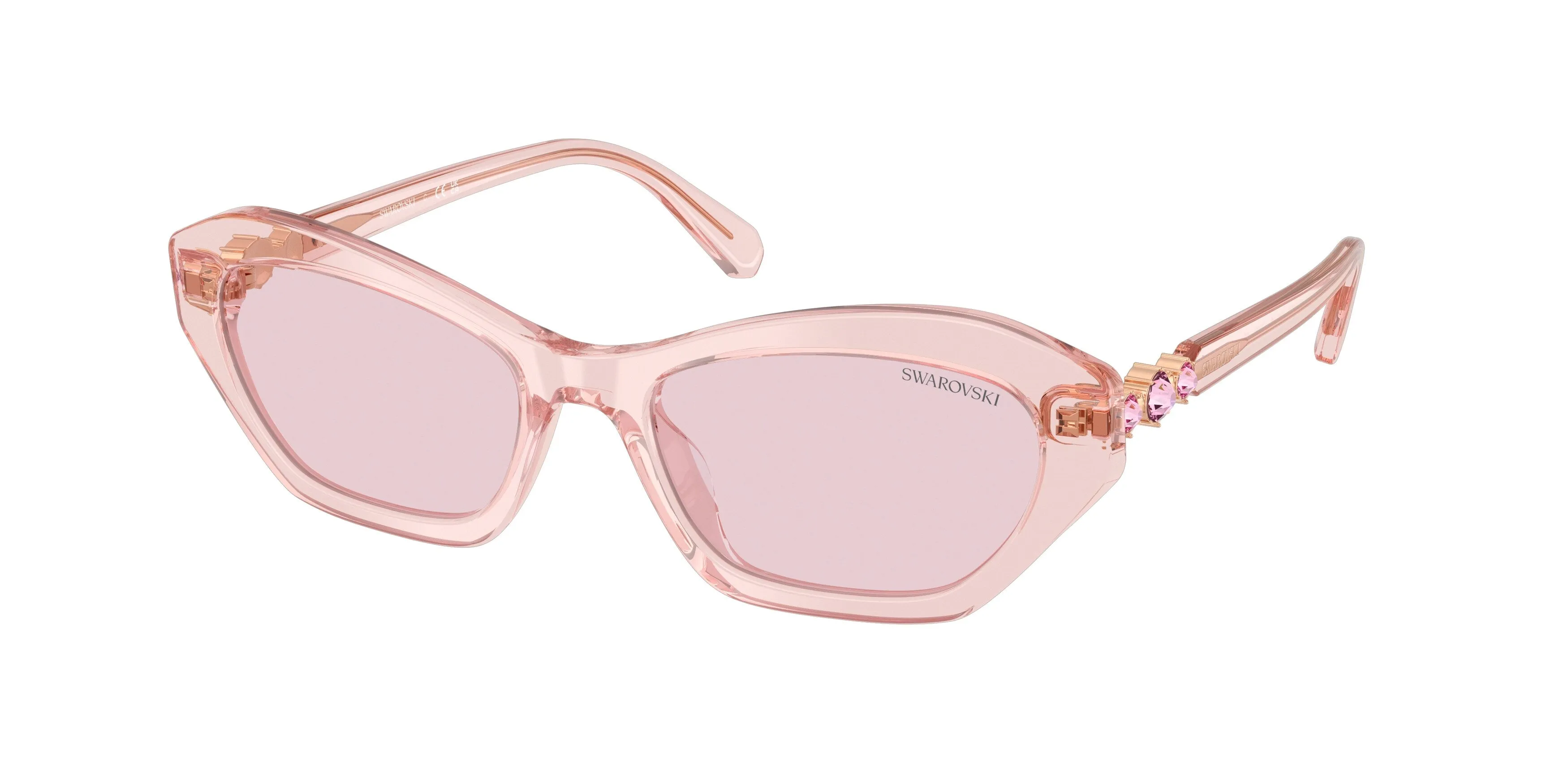 Swarovski SK6048 1070P5 Occhiali da sole Acetato Rosa Cat Eye Fotocromatiche - immagine 1