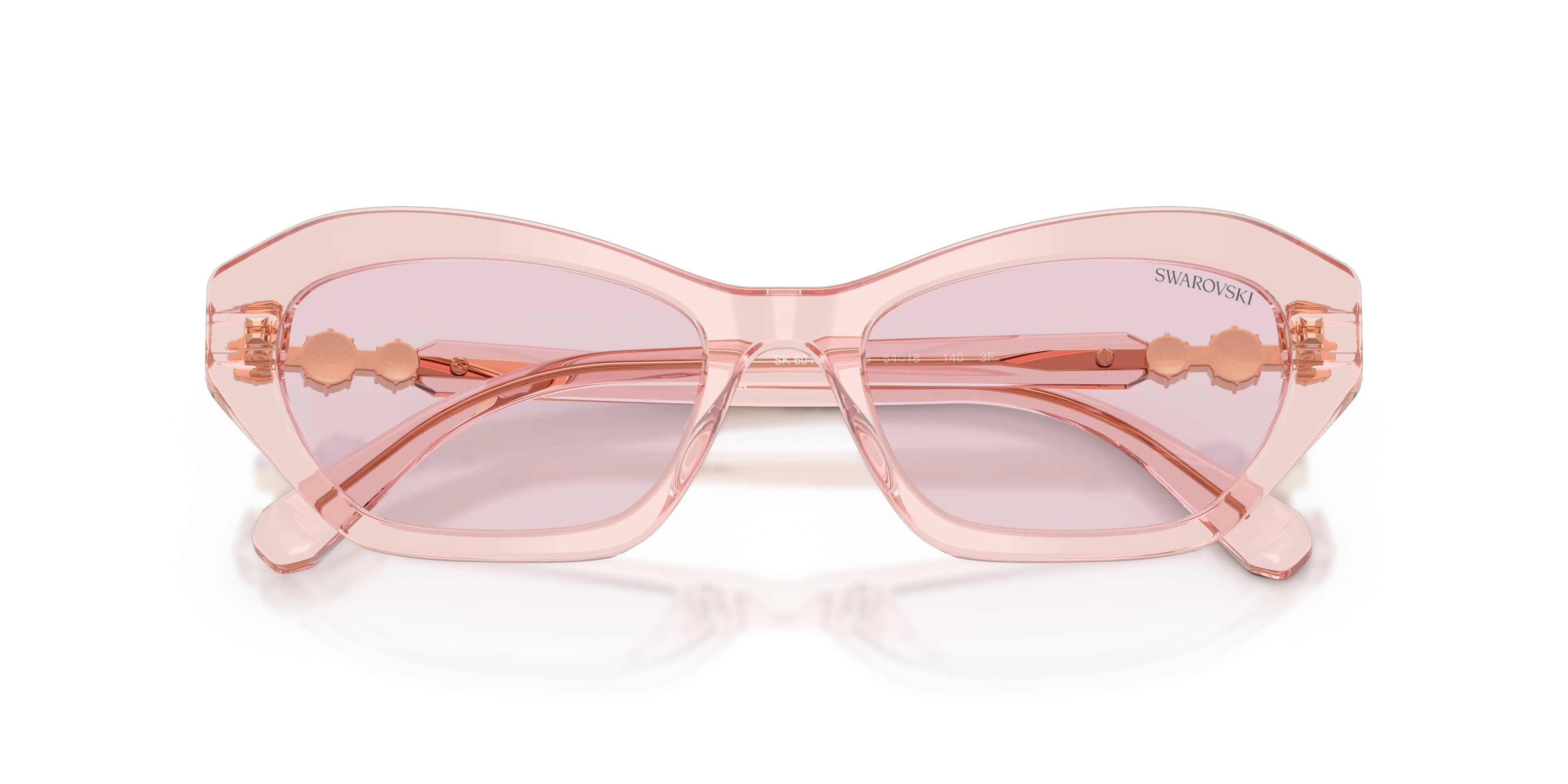 Swarovski SK6048 1070P5 Occhiali da sole Acetato Rosa Cat Eye Fotocromatiche - immagine 2