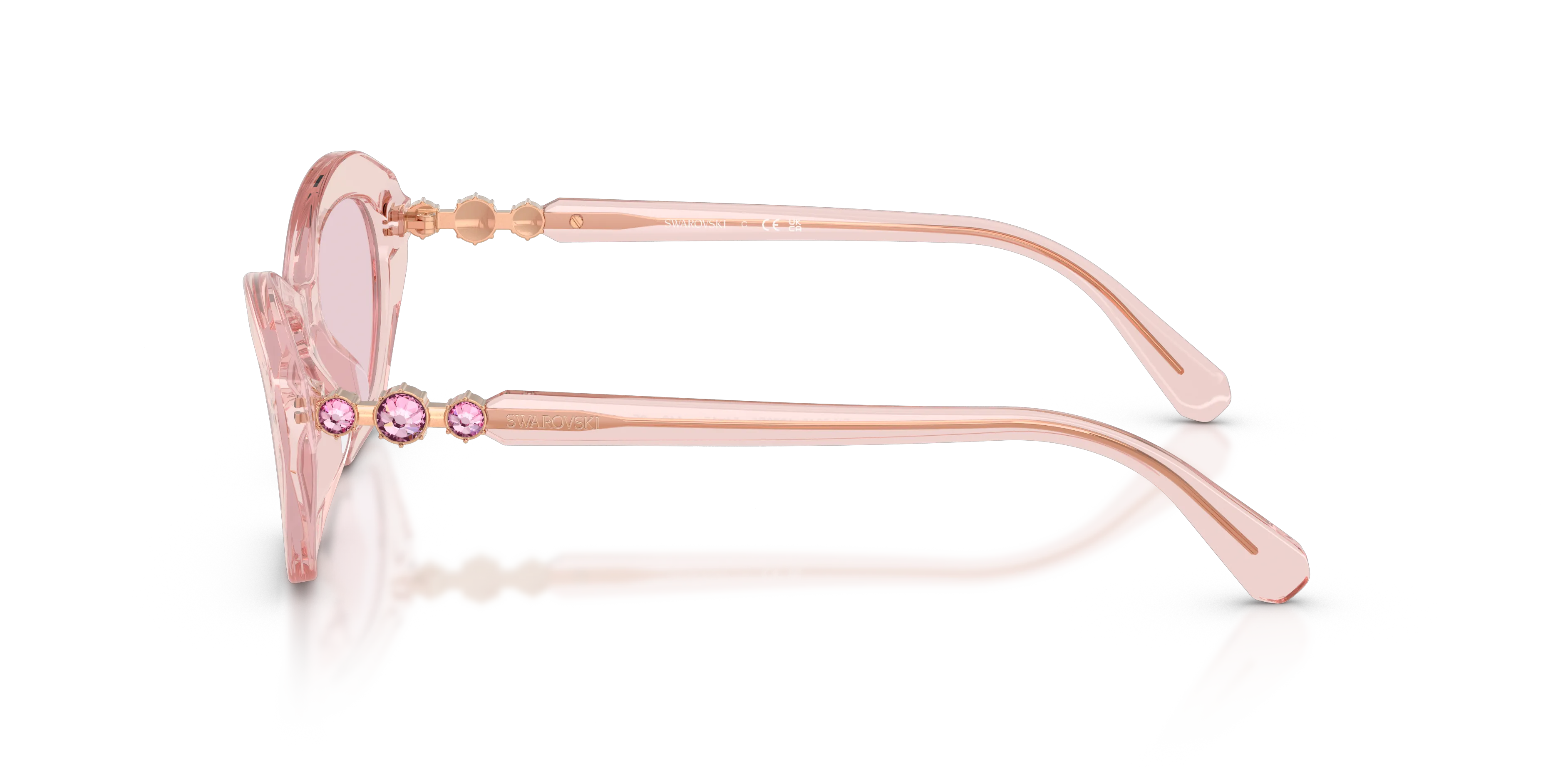 Swarovski SK6048 1070P5 Occhiali da sole Acetato Rosa Cat Eye Fotocromatiche - immagine 4