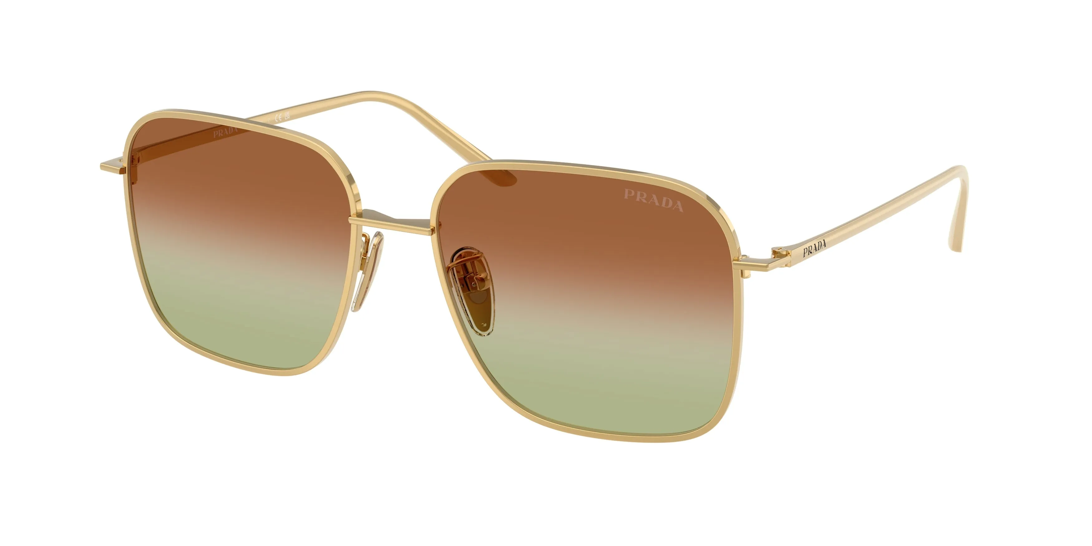 Prada PR C54SD 5AK70T Occhiali da sole Metallo Oro Squadrata Normale Sfumato - immagine 1