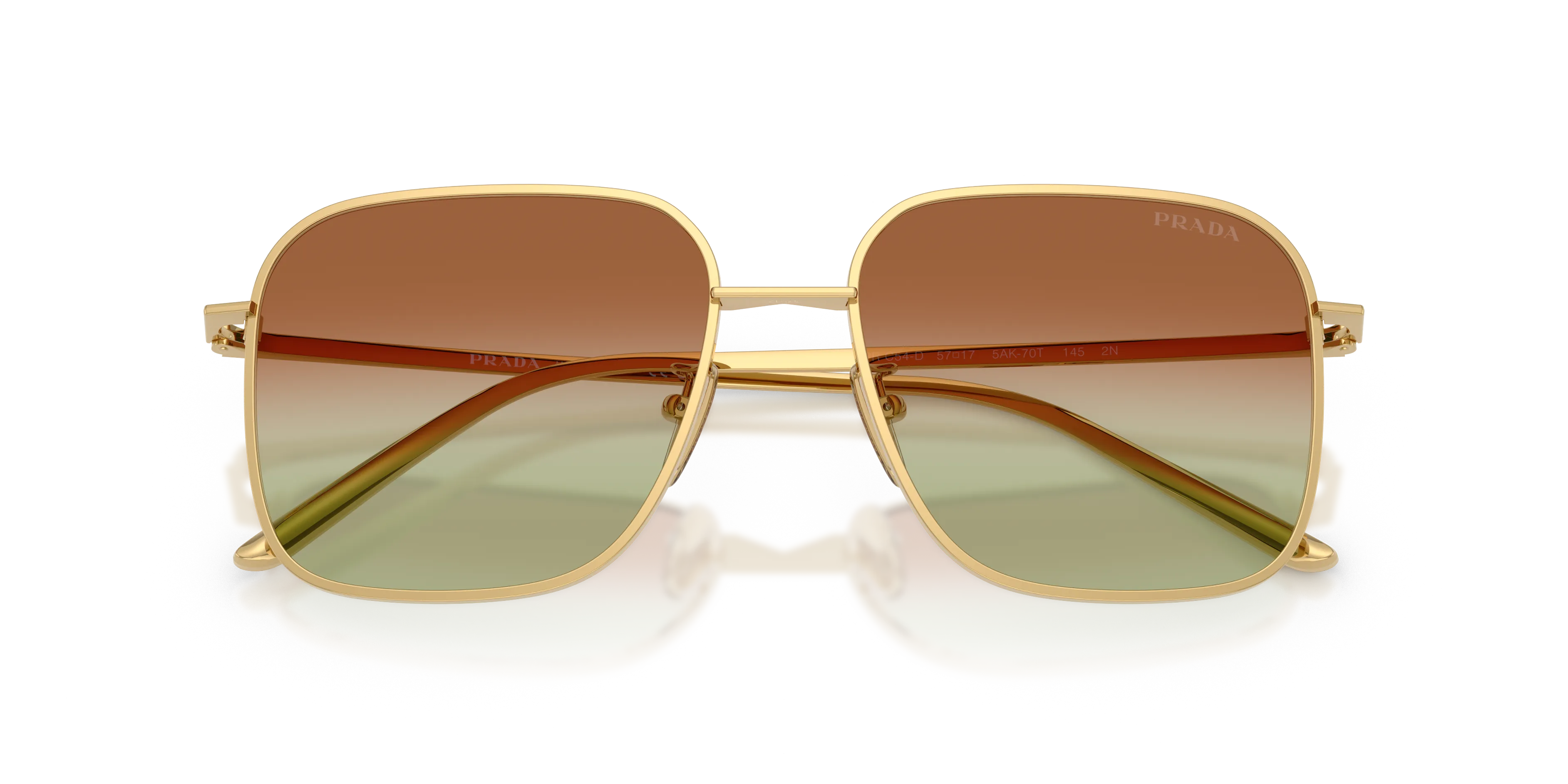 Prada PR C54SD 5AK70T Occhiali da sole Metallo Oro Squadrata Normale Sfumato - immagine 2