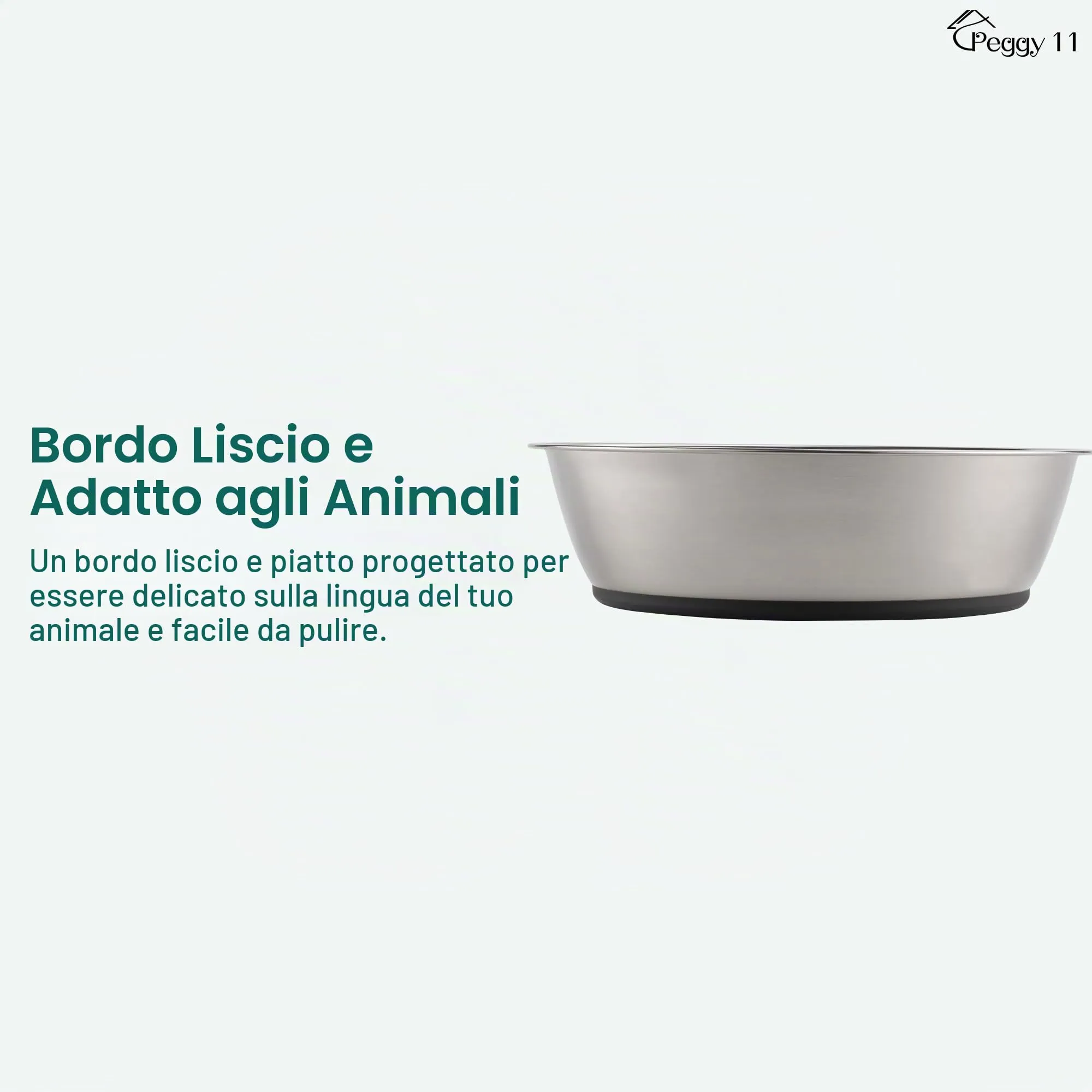 PEGGY11 Ciotole in Acciaio Inox per Gatti e Cani Piccoli, 720 ml, 2 Pezzi - immagine 4