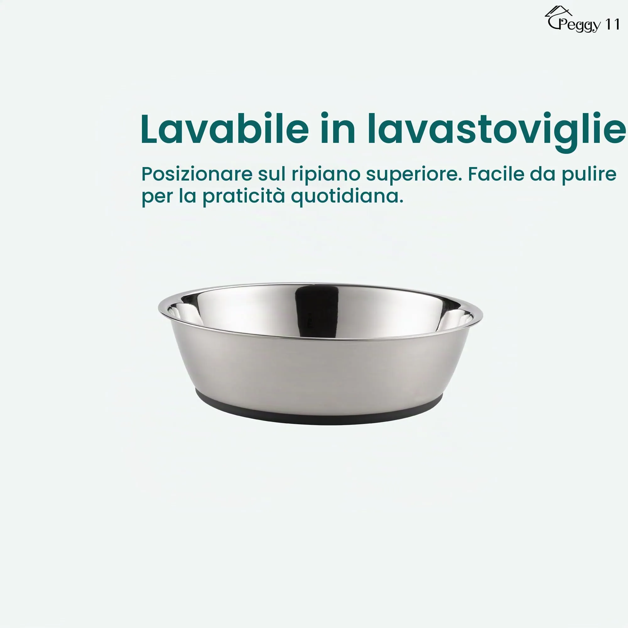 PEGGY11 Ciotole in Acciaio Inox per Gatti e Cani Piccoli, 720 ml, 2 Pezzi - immagine 6