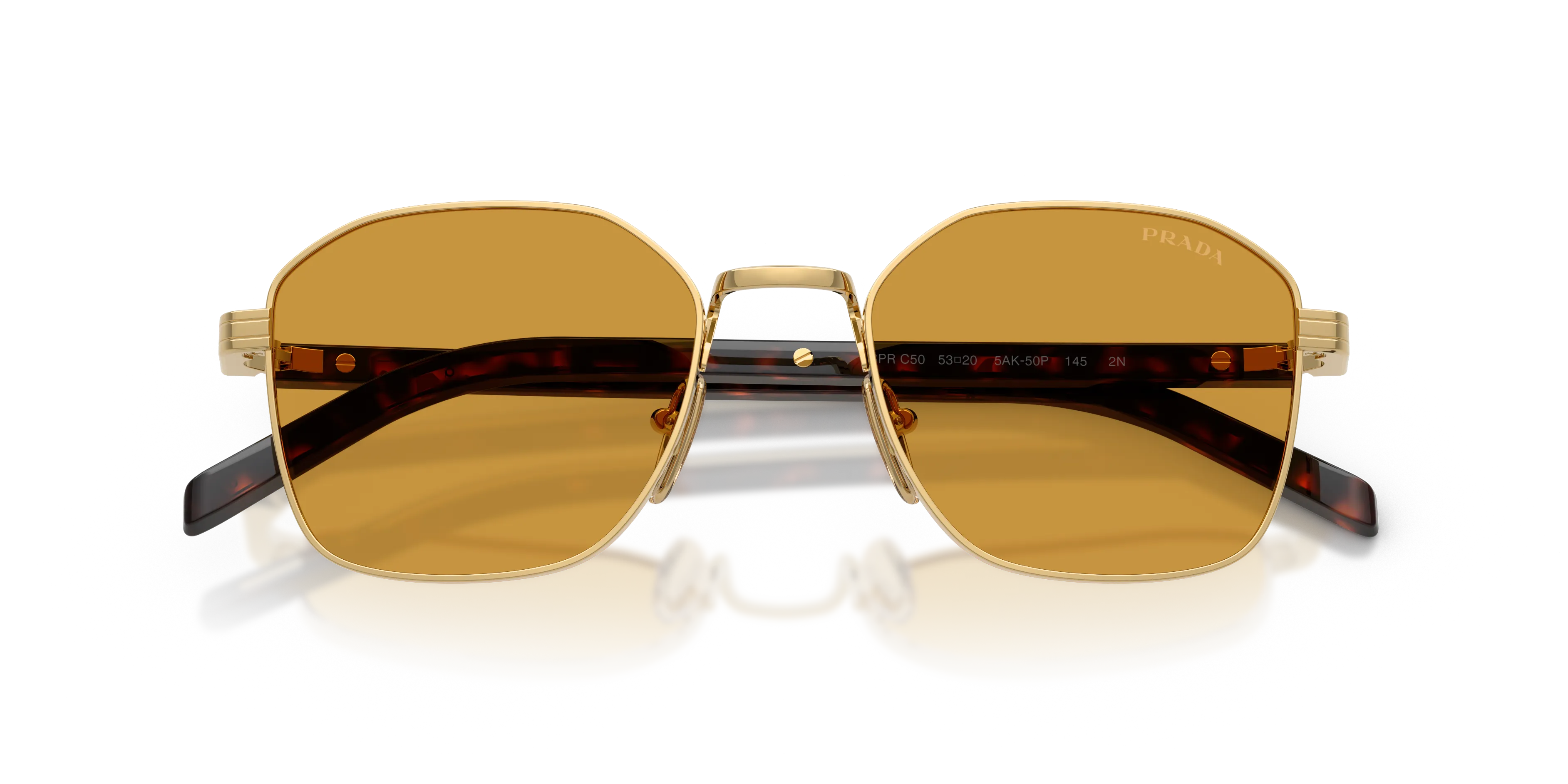 Prada PR C50S 5AK50P Occhiali da sole Acciaio Oro Squadrata Normale - immagine 2