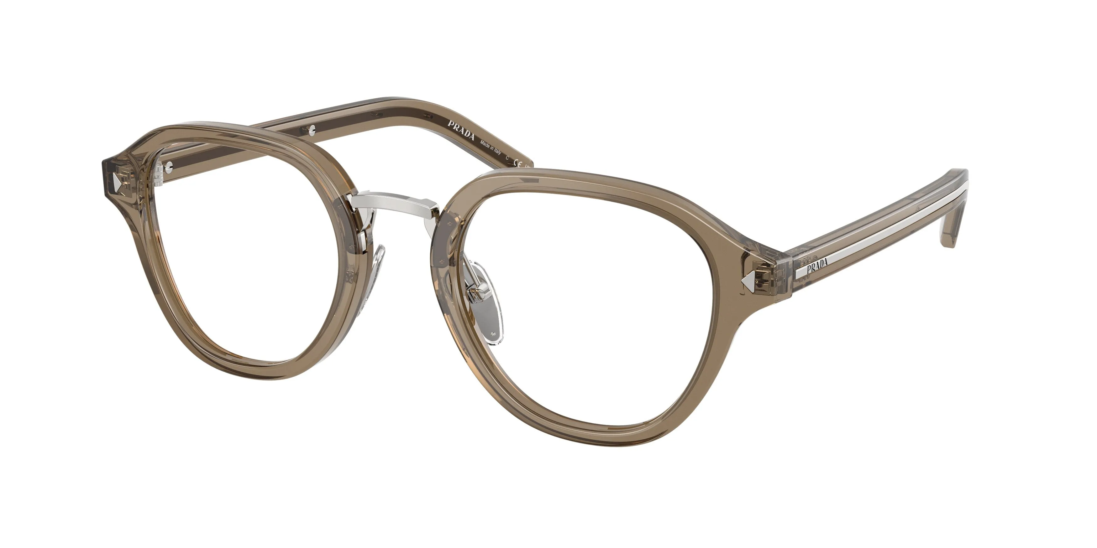 Prada PR C05V 18T1O1 Montature da vista Acetato Marrone Pantos Normale - immagine 1