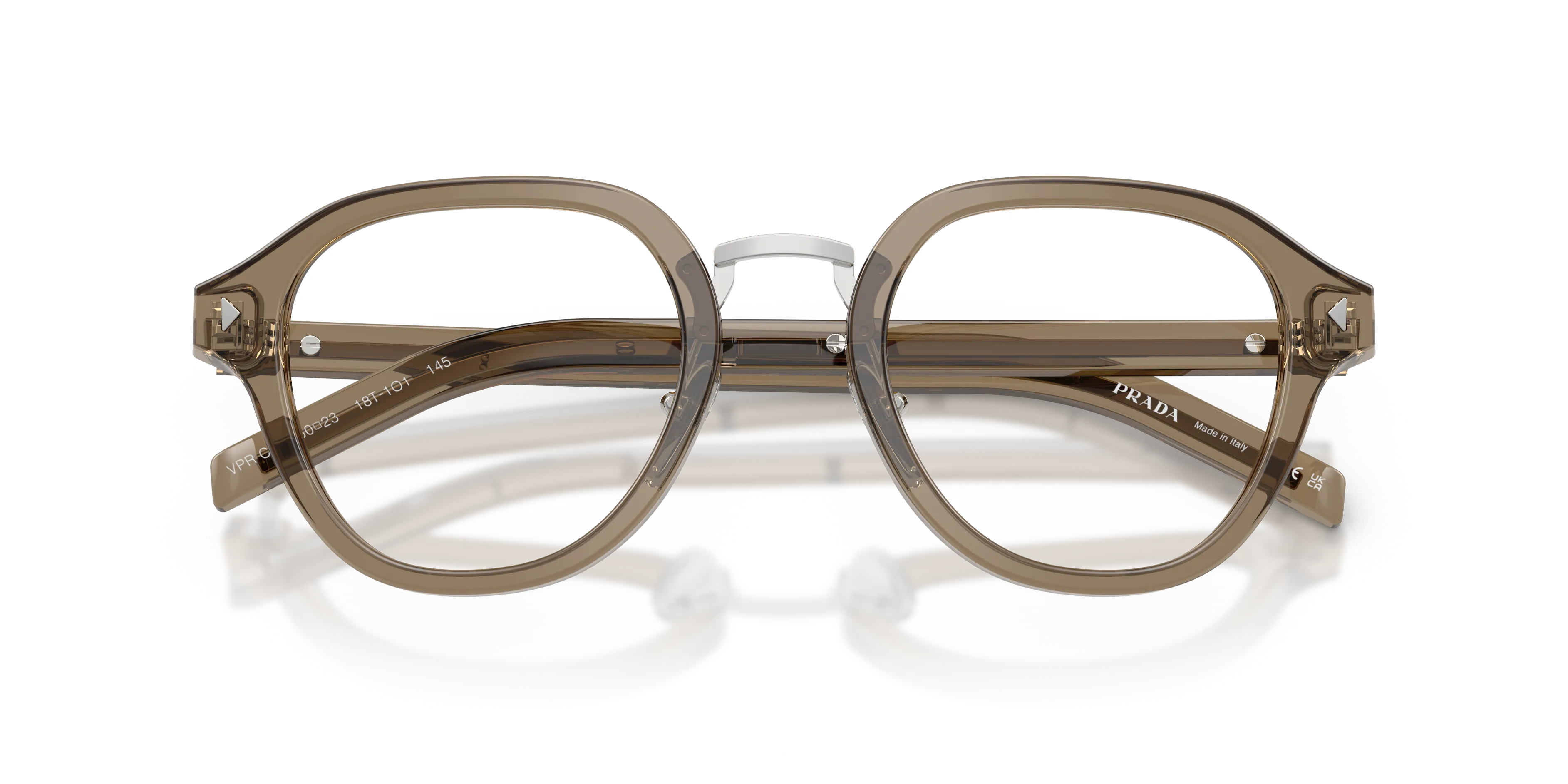 Prada PR C05V 18T1O1 Montature da vista Acetato Marrone Pantos Normale - immagine 2