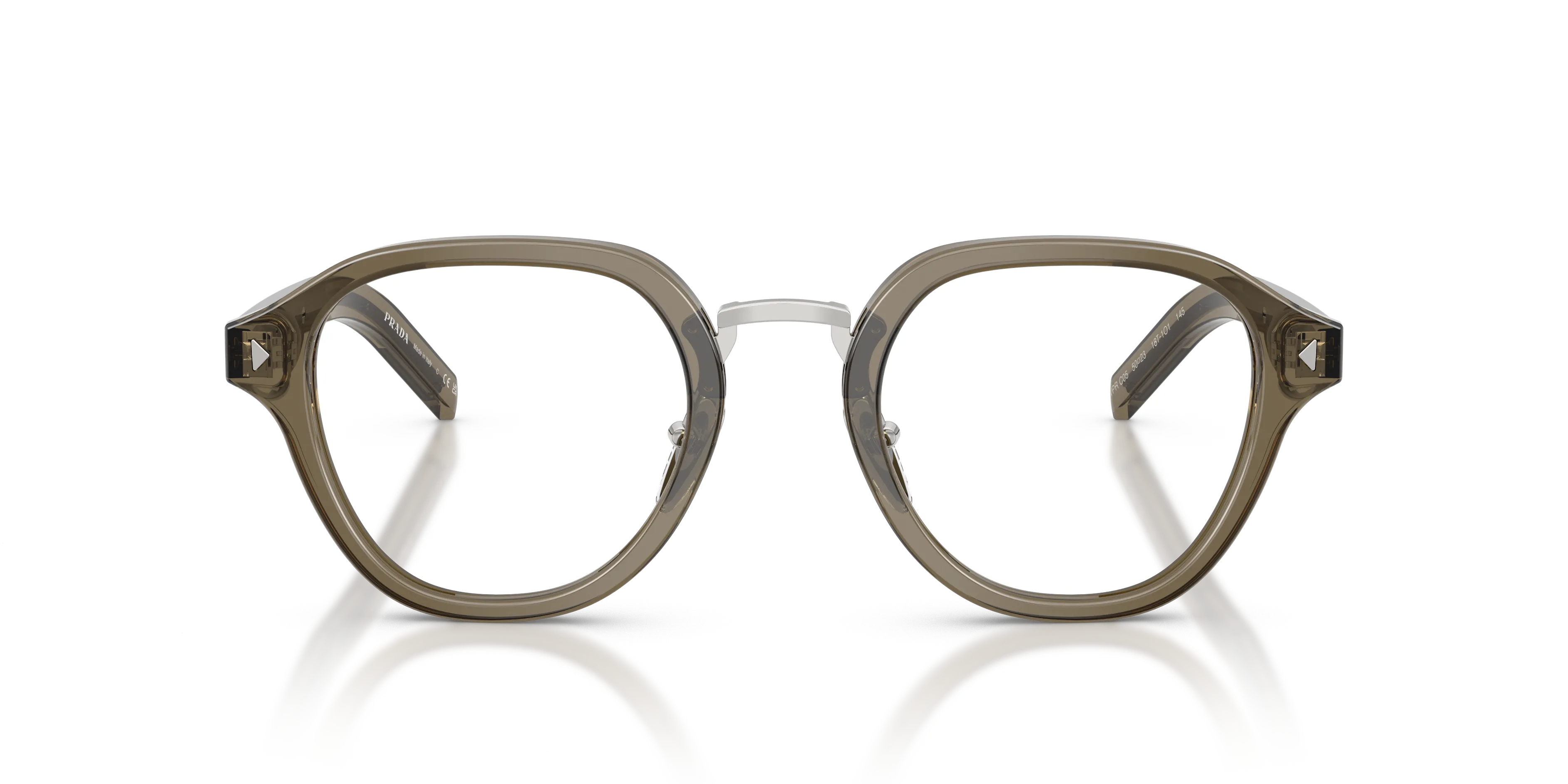 Prada PR C05V 18T1O1 Montature da vista Acetato Marrone Pantos Normale - immagine 3