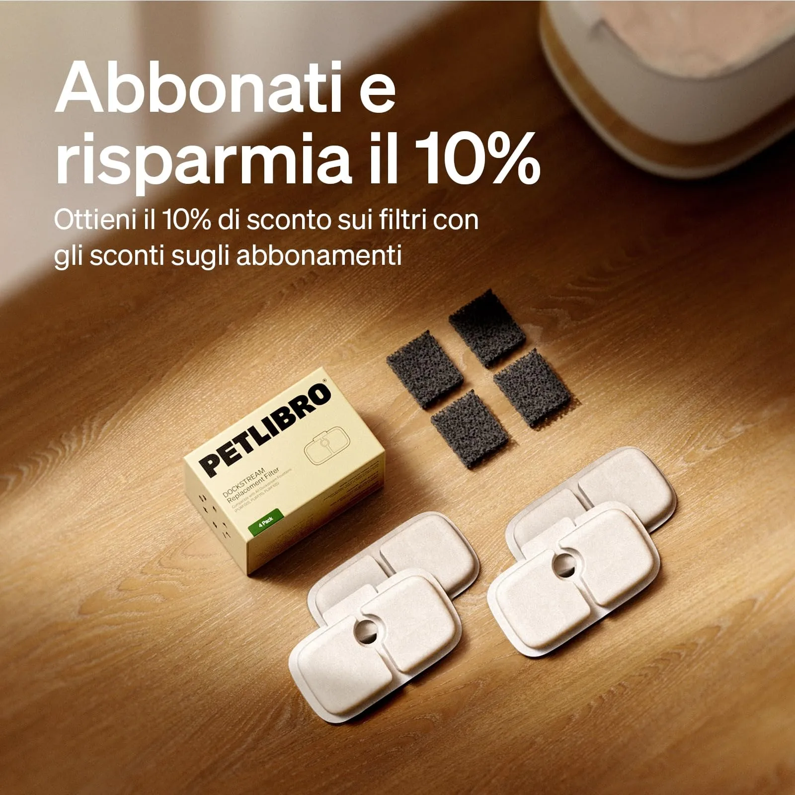 PETLIBRO Filtro Fontanella per Gatti, 4 Filtro di Ricambio per Fontana per Gatti Dockstream PLWF005, PLWF115, PLWF105, Filtro con Filtrazione Verticale per Fontanella Gatto Fontana Gatto - immagine 6