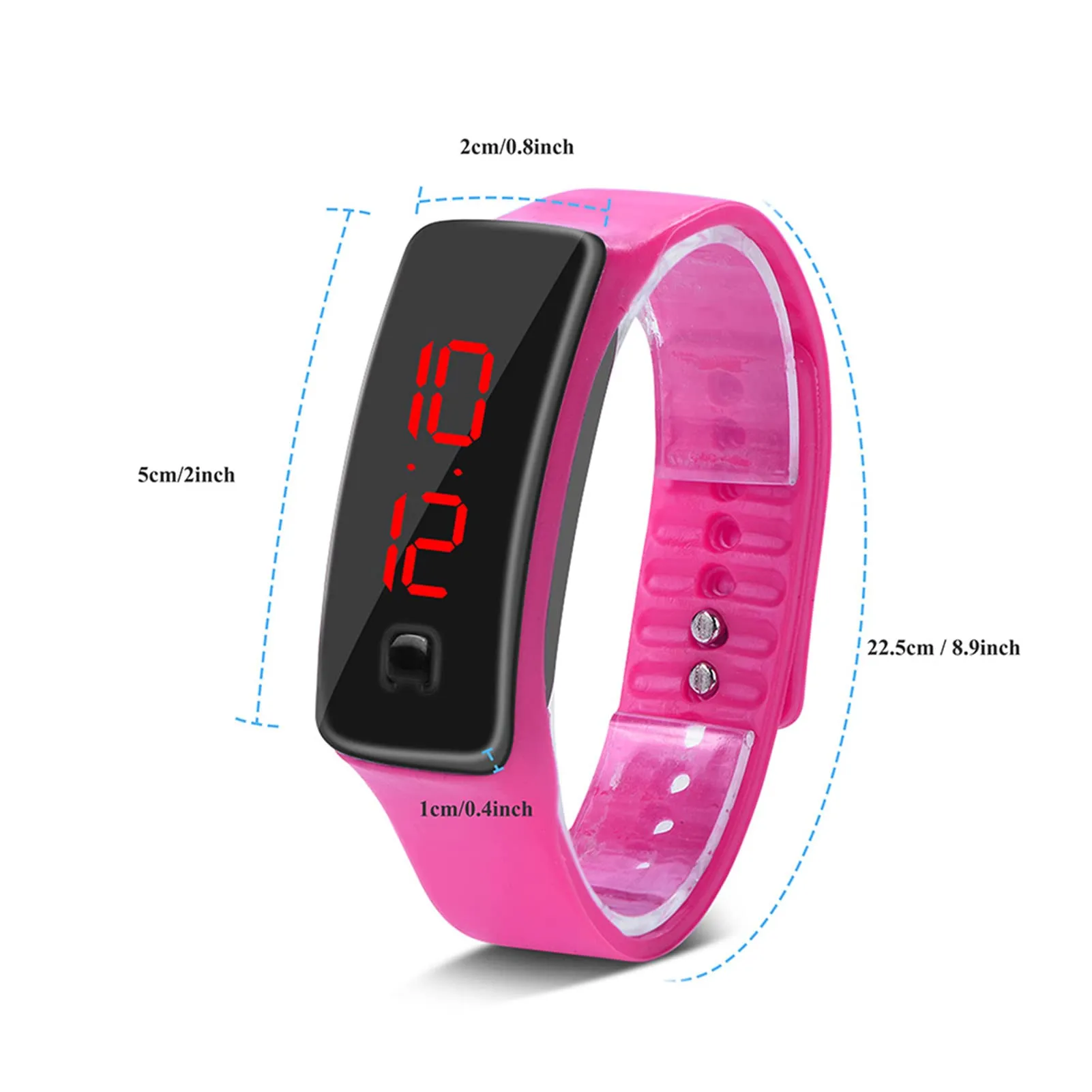 LED Orologio Digitale da Donna, Cinturino in Silicone Orologio Sportivo Digitale Quadrante 12 Ore Display Elettronico Orologio da Polso per Uomo Donna Ragazzi Studenti (Rosa) - immagine 6