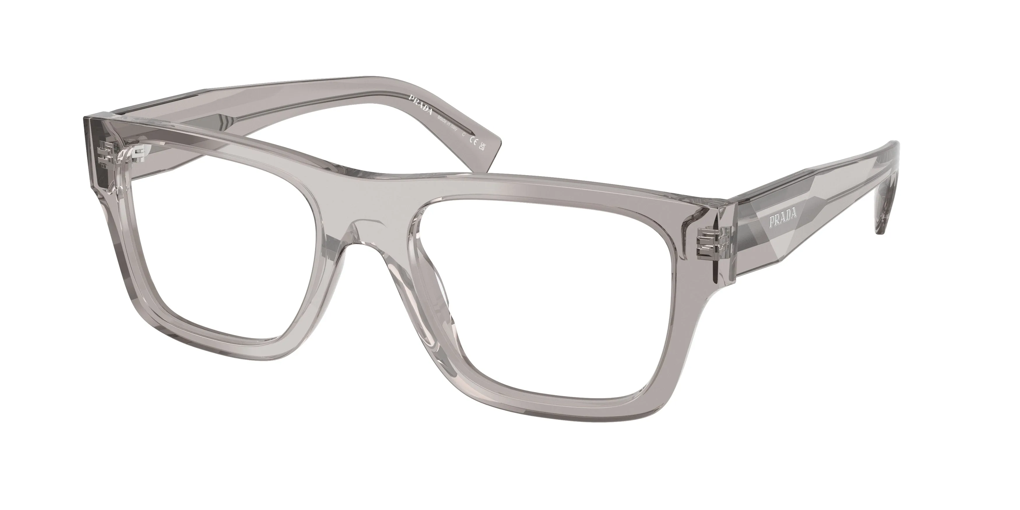 Prada PR C01V 18J1O1 Montature da vista Acetato Grigio Pillow Normale - immagine 1