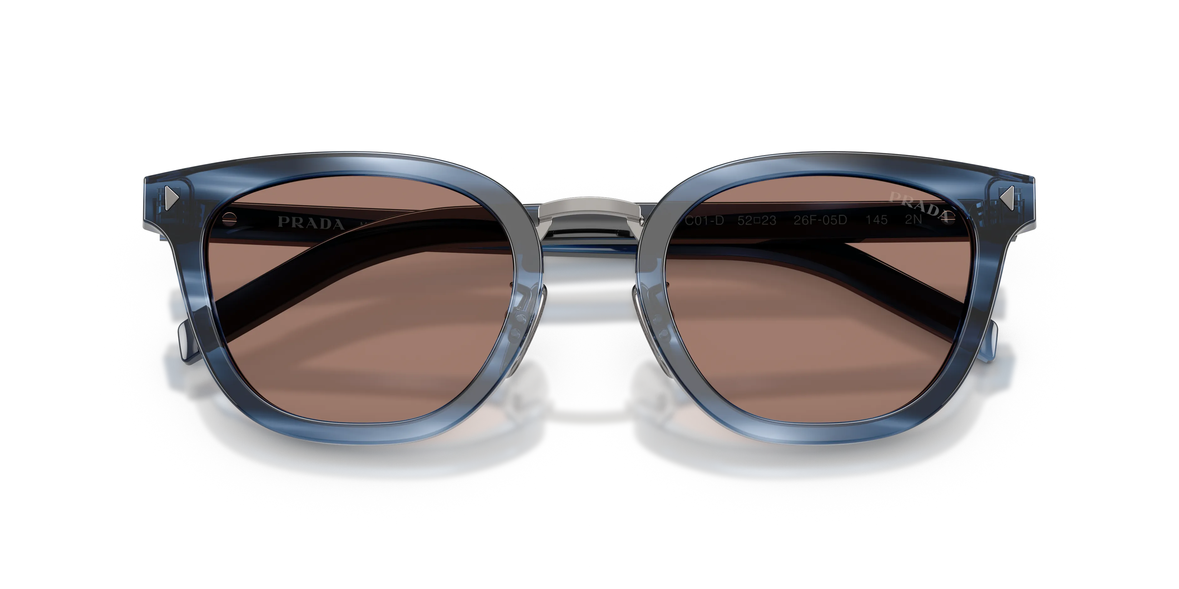 Prada PR C01SD 26F05D Occhiali da sole Acetato Blu Marrone Cat Eye Normale - immagine 2