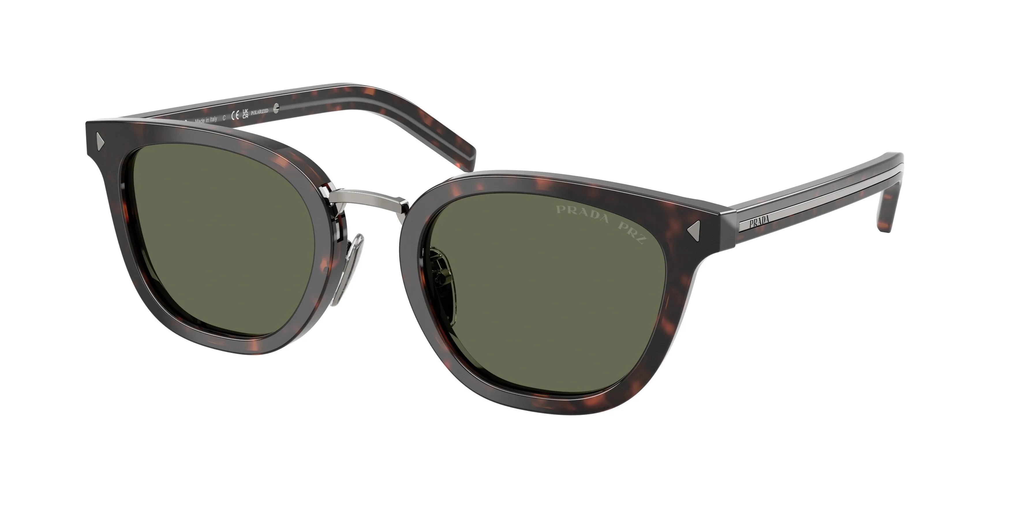 Prada PR C01SD 17N03R Occhiali da sole Acetato Tartaruga Verde Cat Eye Polarizzata - immagine 1
