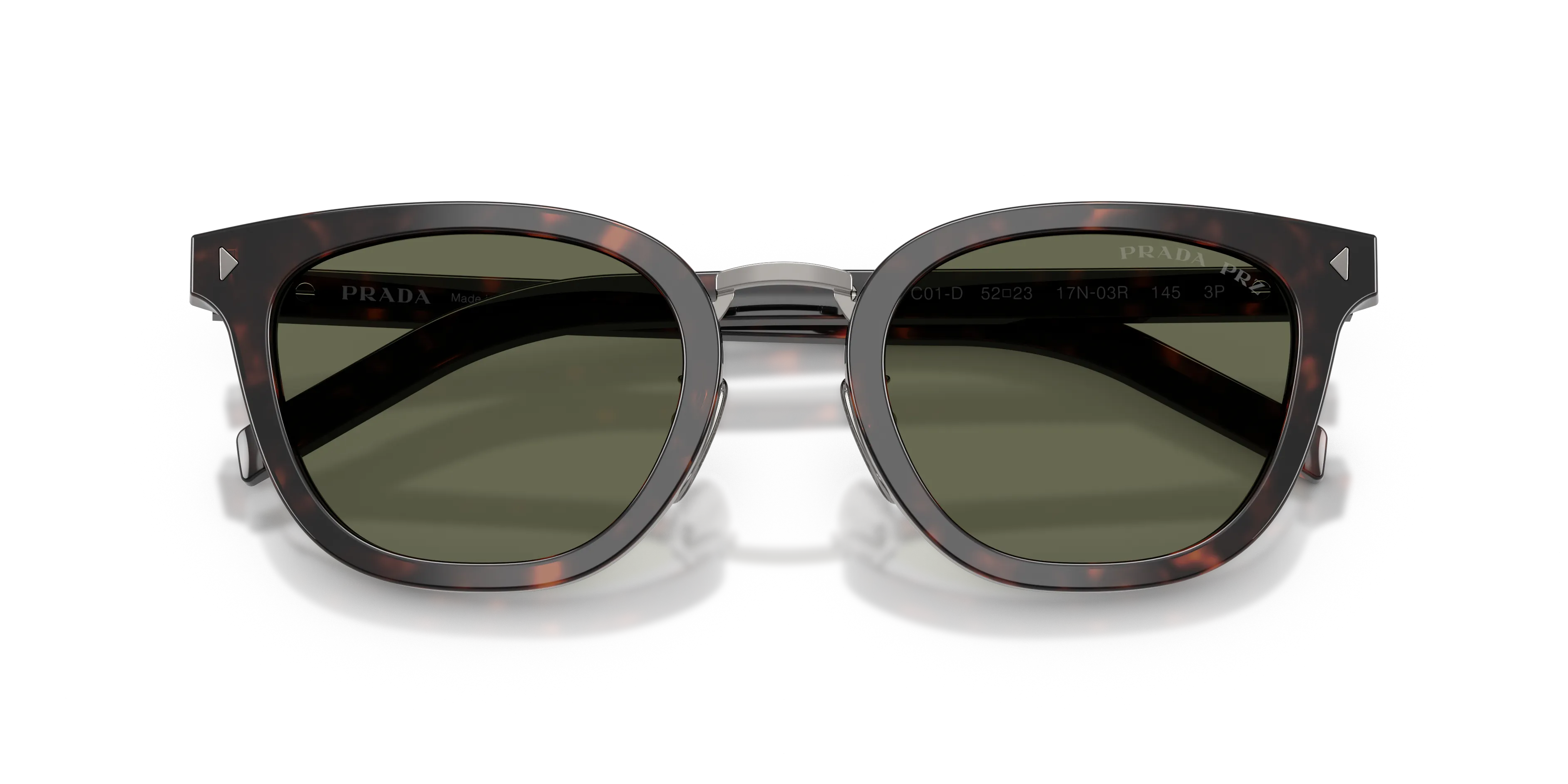Prada PR C01SD 17N03R Occhiali da sole Acetato Tartaruga Verde Cat Eye Polarizzata - immagine 2