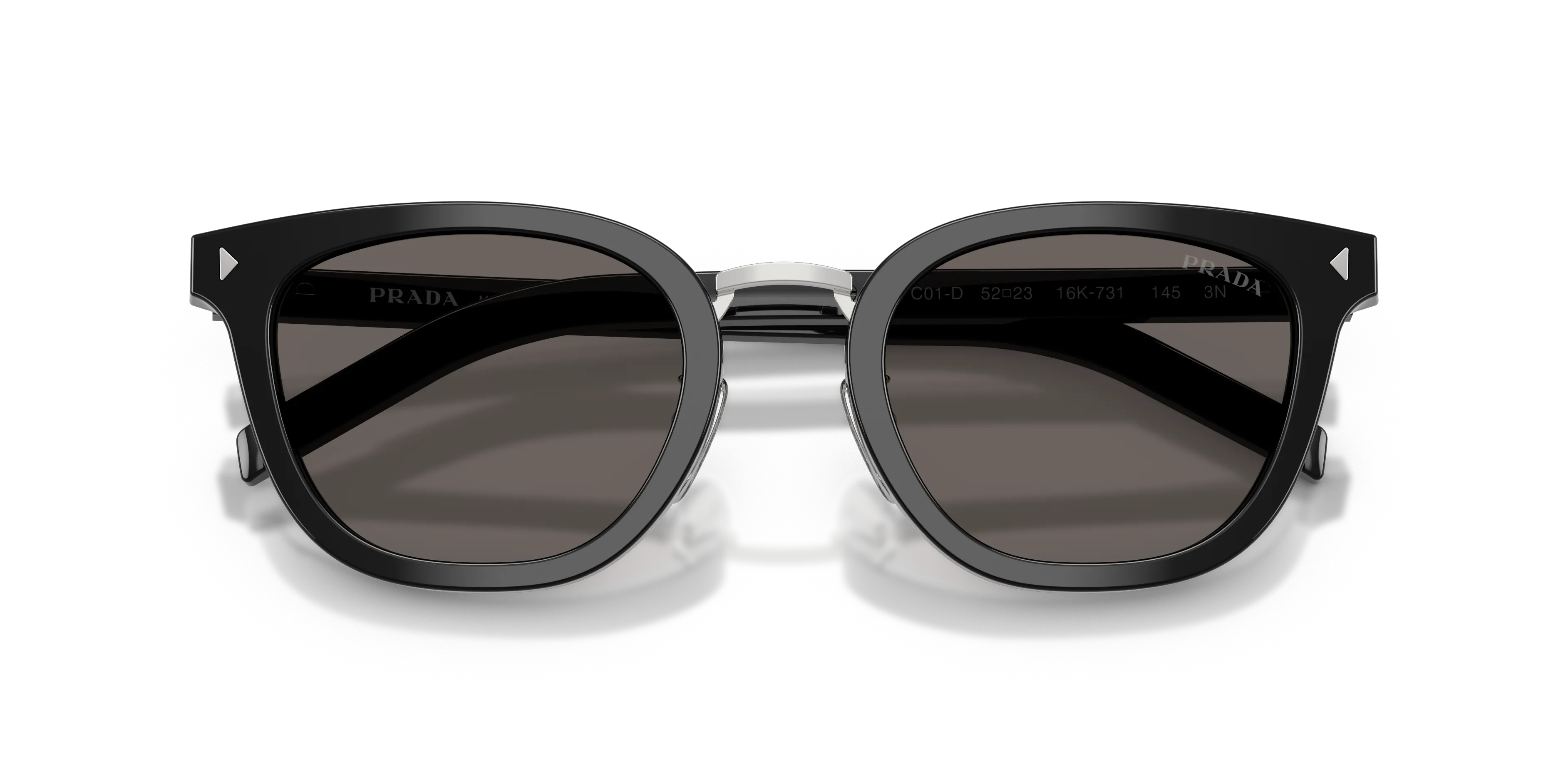 Prada PR C01SD 16K731 Occhiali da sole Acetato Nero Grigio Cat Eye Normale - immagine 2