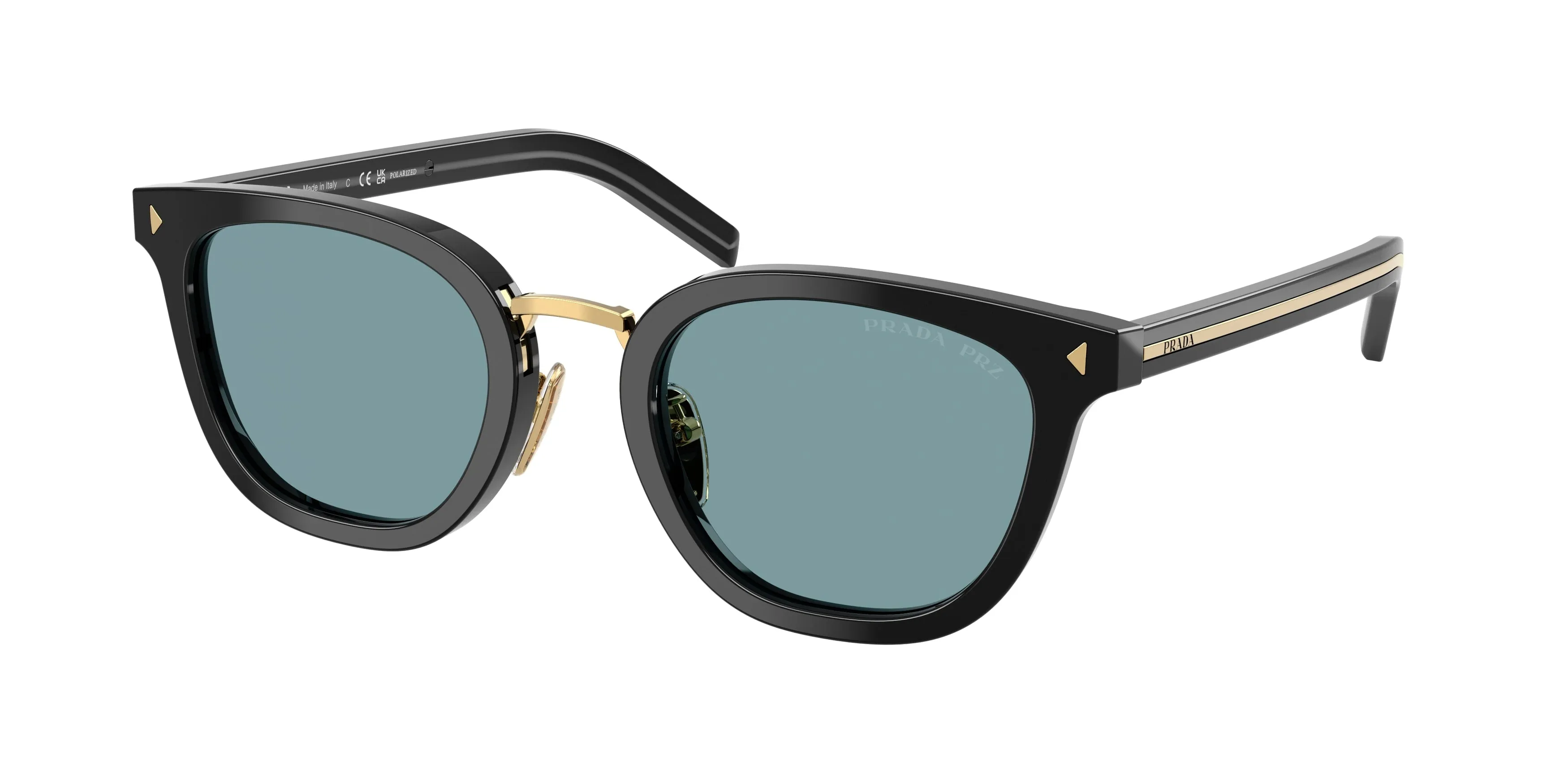 Prada PR C01SD 16K04D Occhiali da sole Acetato Nero Verde Cat Eye Polarizzata - immagine 1