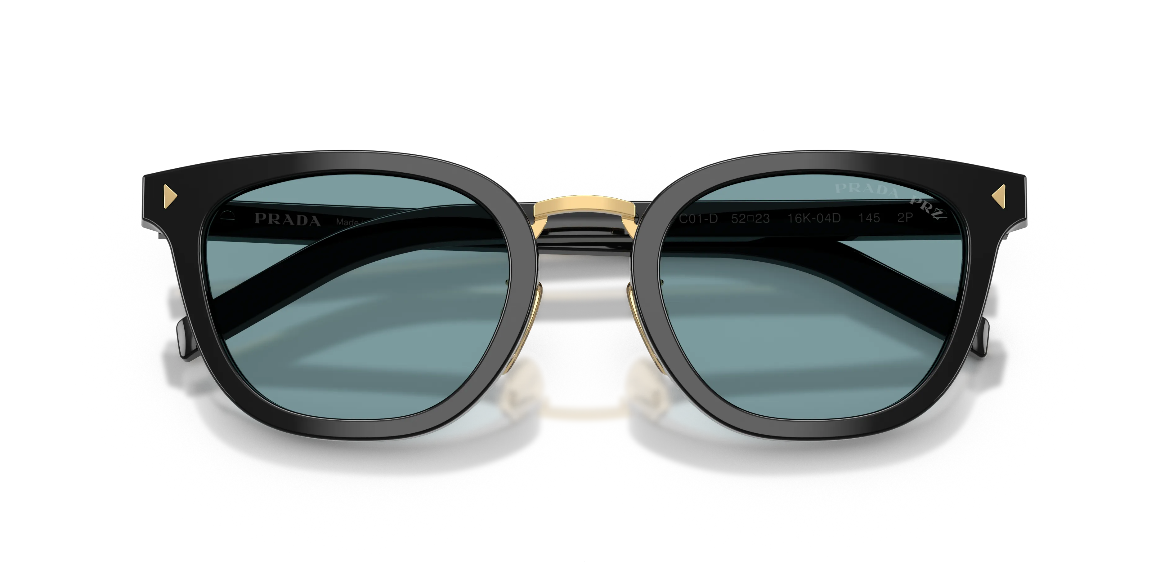Prada PR C01SD 16K04D Occhiali da sole Acetato Nero Verde Cat Eye Polarizzata - immagine 2